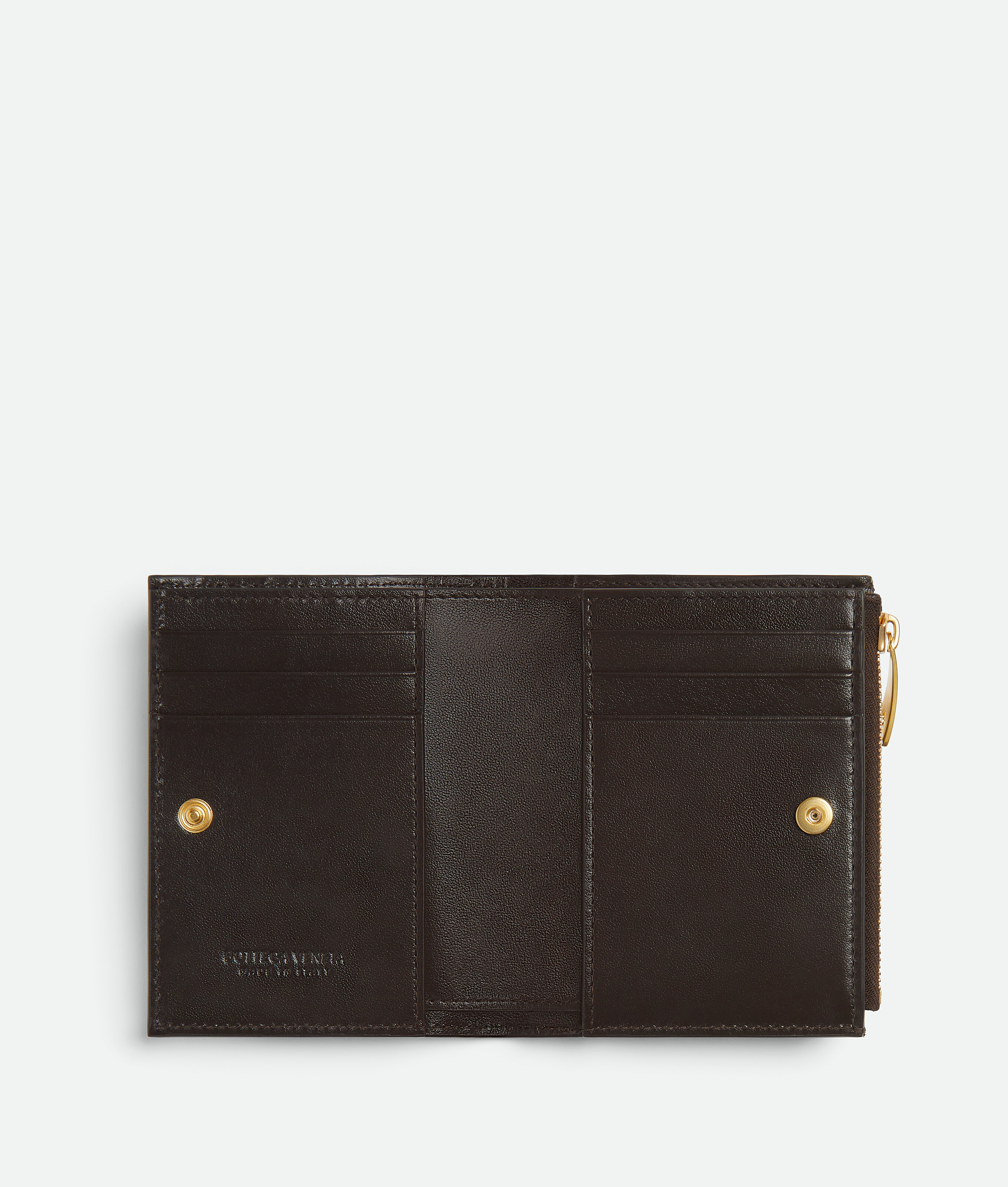 Bottega Veneta Intrecciato Small Bi-fold Wallet In Brown
