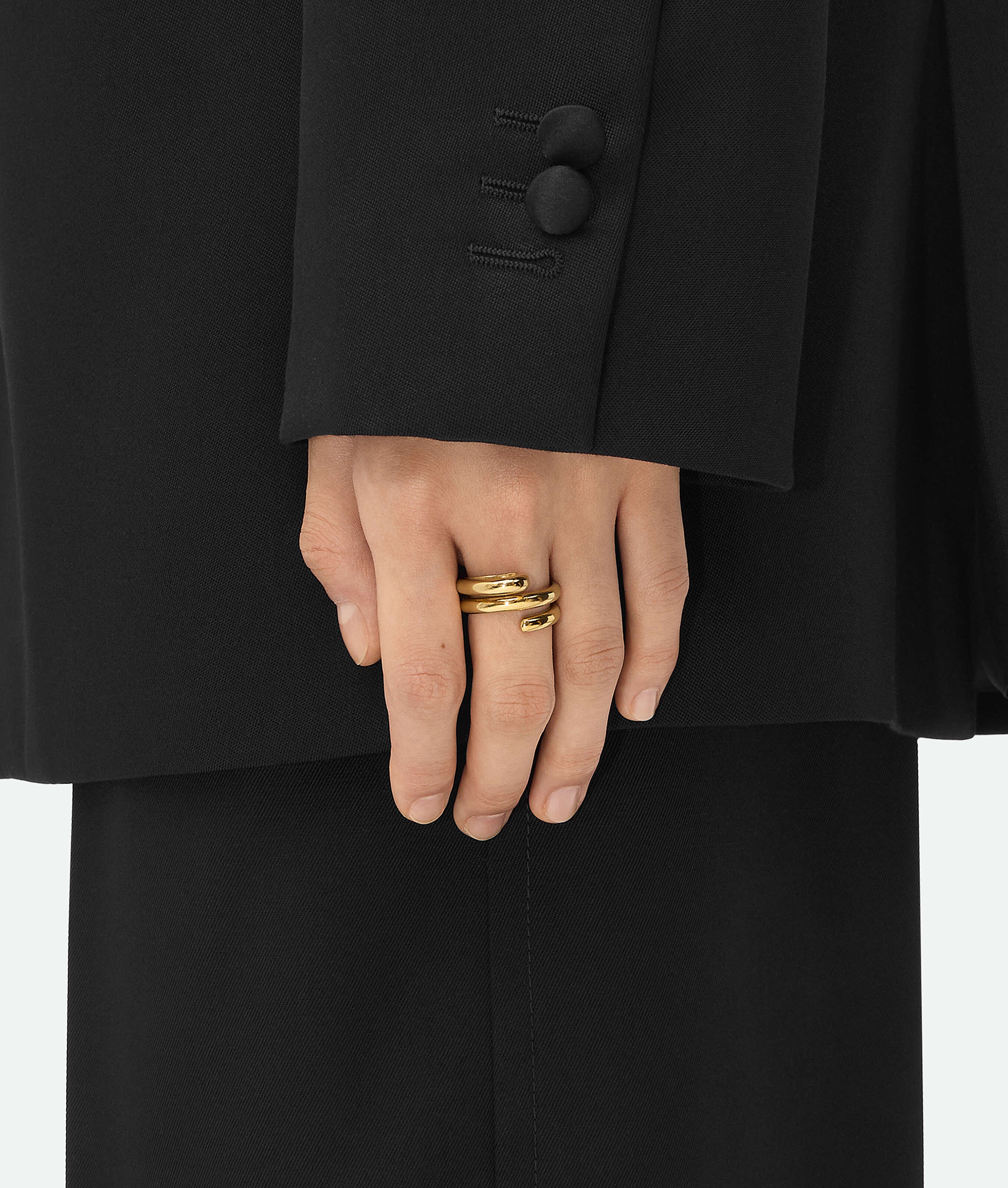Bottega Veneta Frills Ring - Yellow Gold - Woman - Q