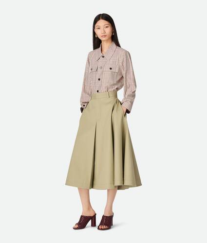 Cotton Twill A-Line Skirt