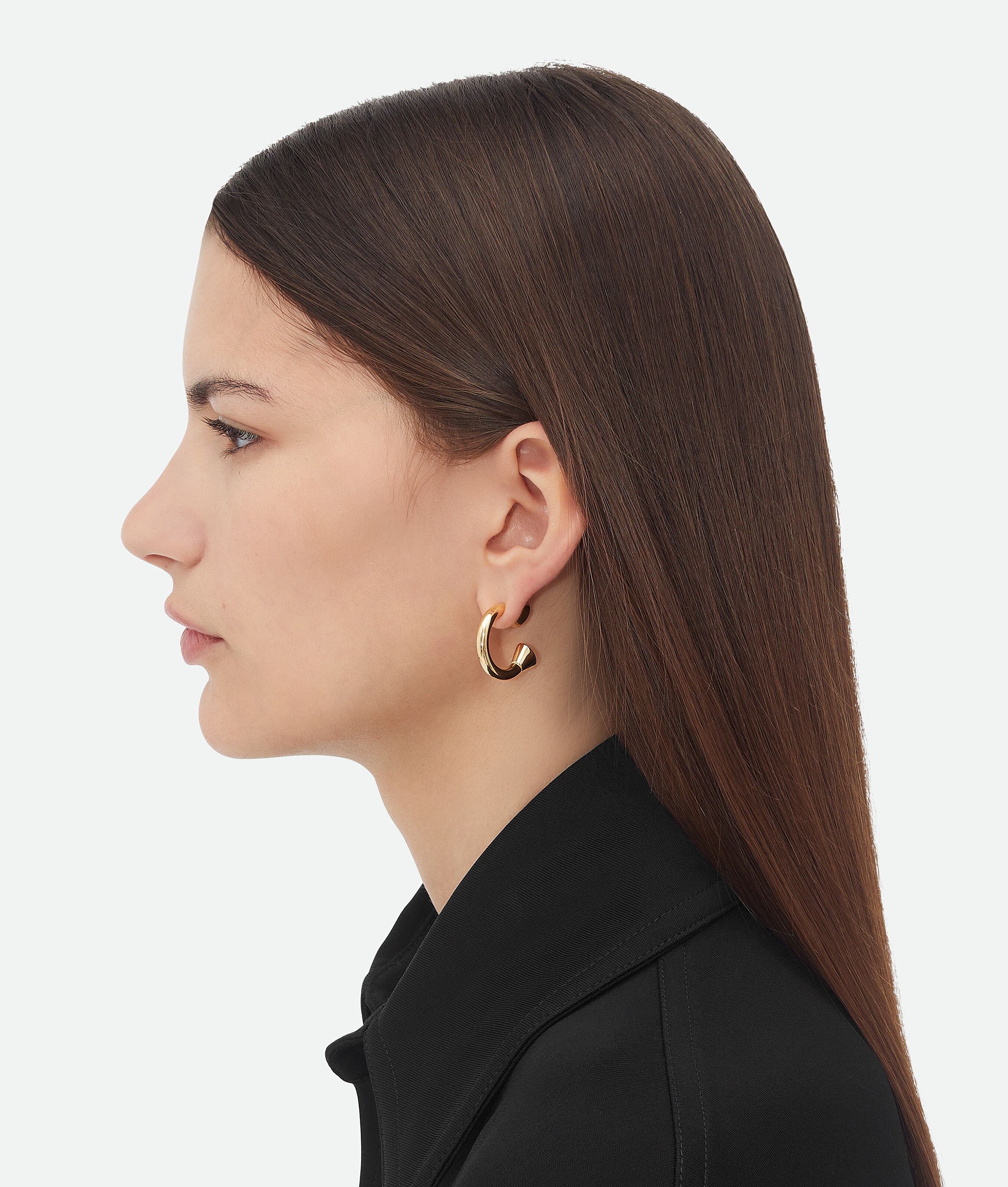 Bottega Veneta Ellipse Hoop Earrings - Yellow Gold - Woman