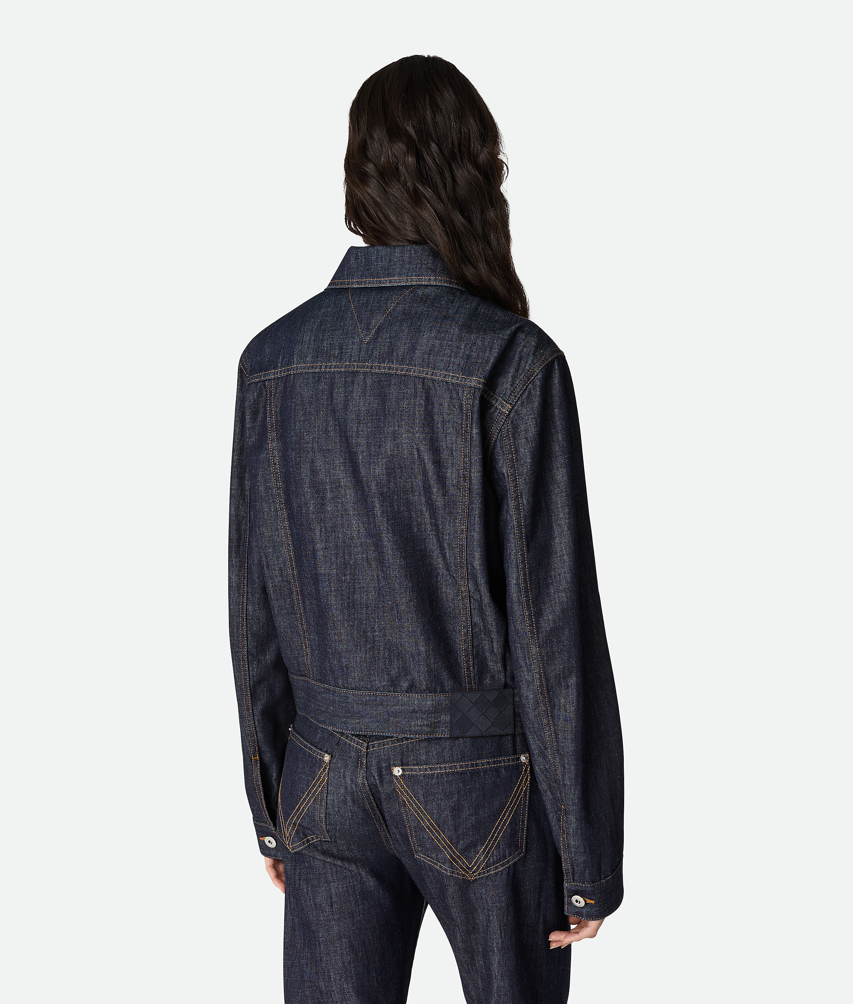 Bottega Veneta Denim Jacket Collared Chest Pockets In Blue