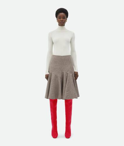 Wool Flannel A-Line Skirt