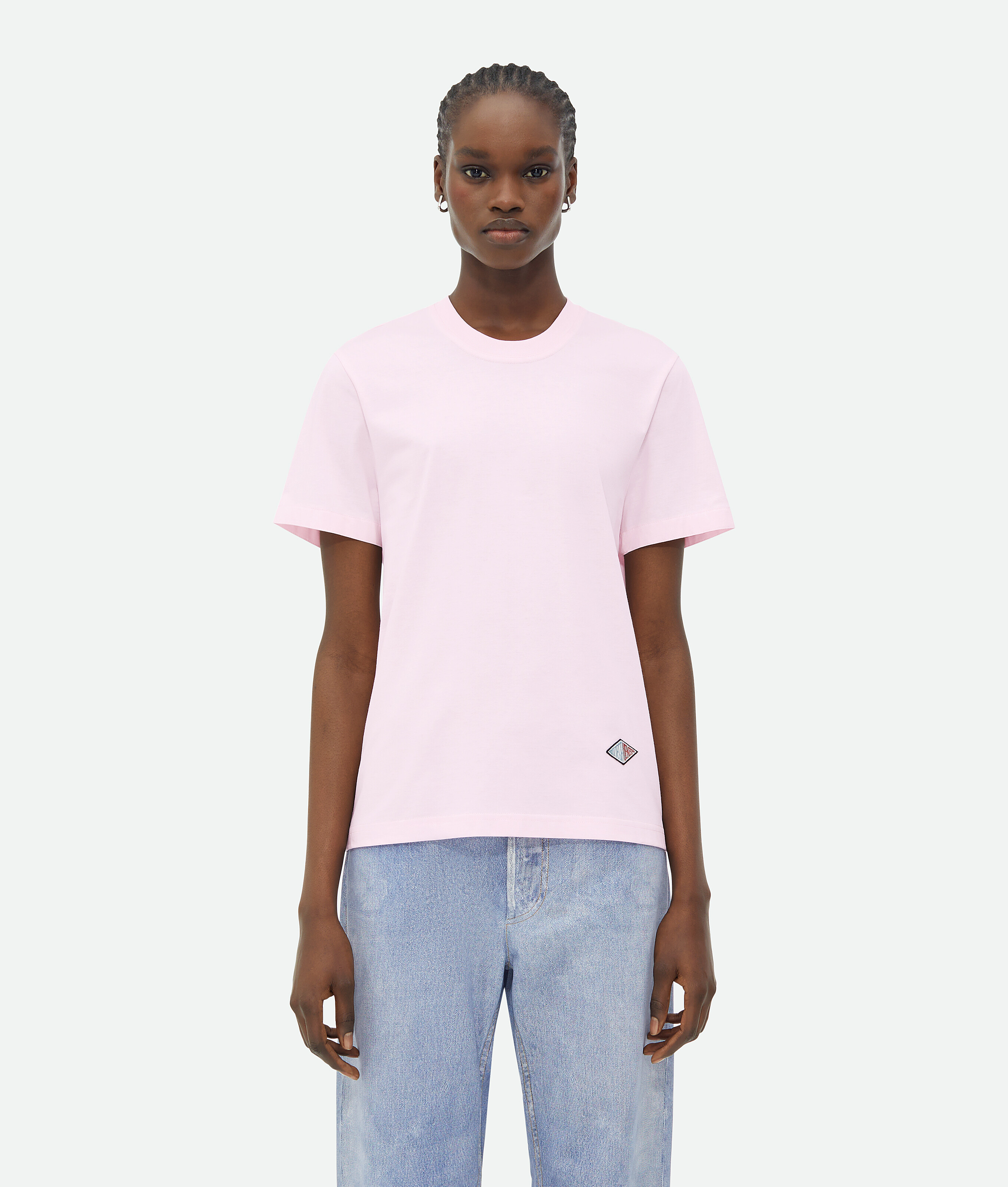 Bottega Veneta Light Cotton Jersey T-shirt In Rosewater