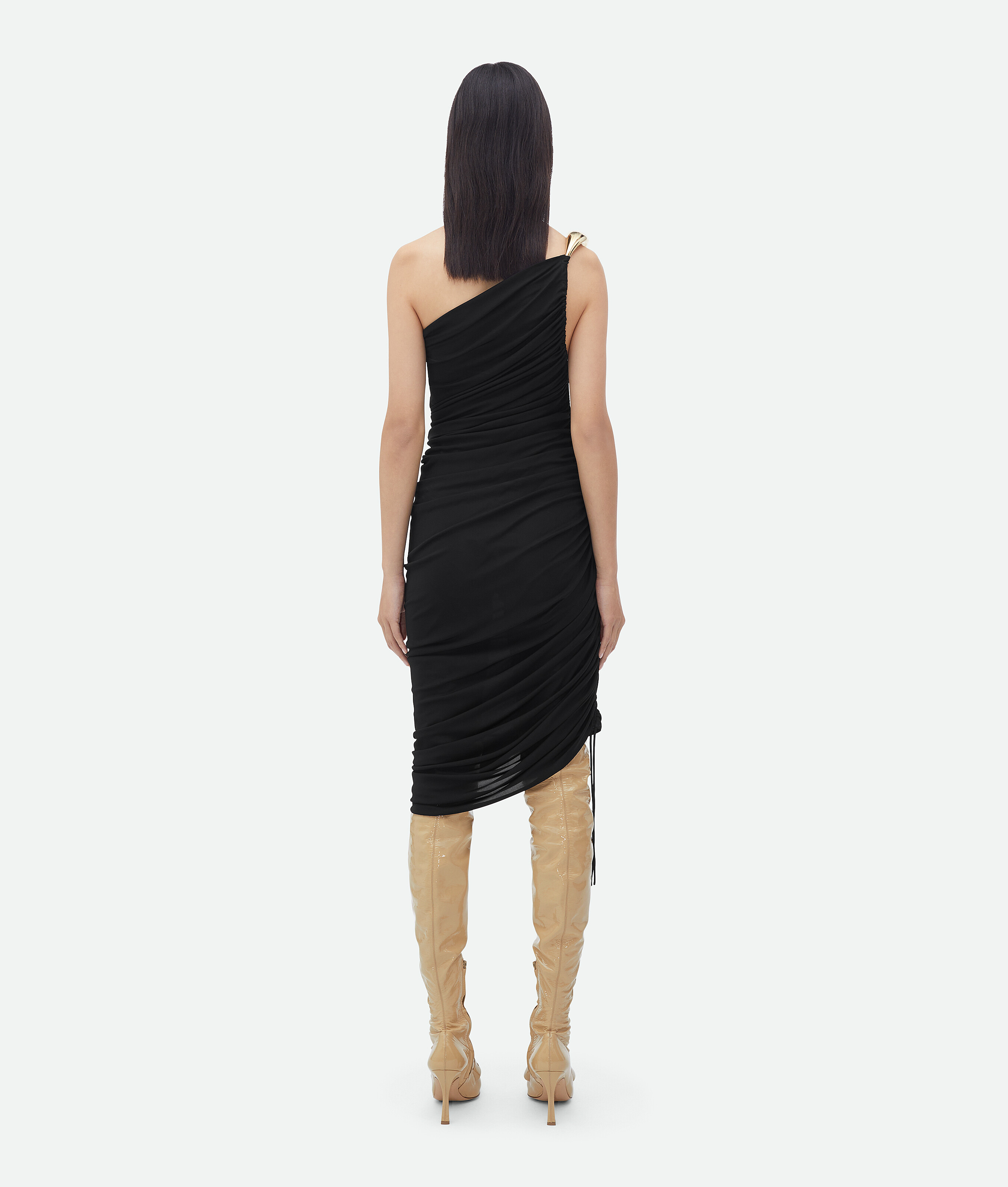 Shop Bottega Veneta Viscose Jersey Dress In Black