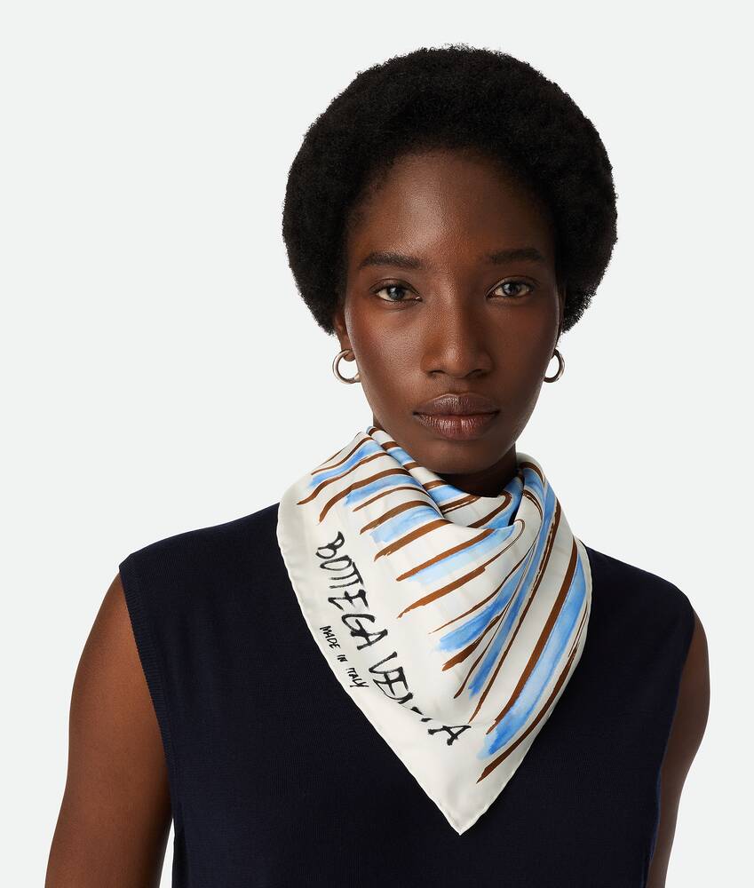 Display a large version of the product image 2 - Printed Silk Stripe Foulard 