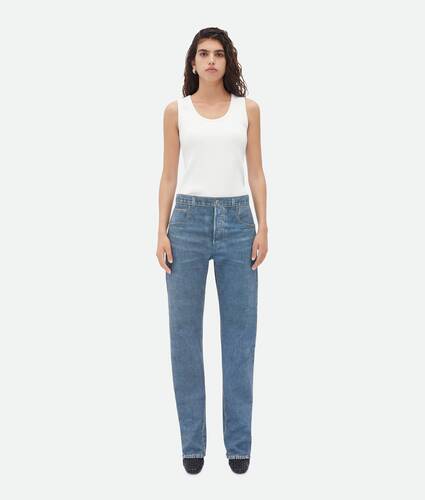 Ein größeres Bild des Produktes anzeigen 1 - Jeans Aus Bedrucktem Leder Im Boyfriend-Stil