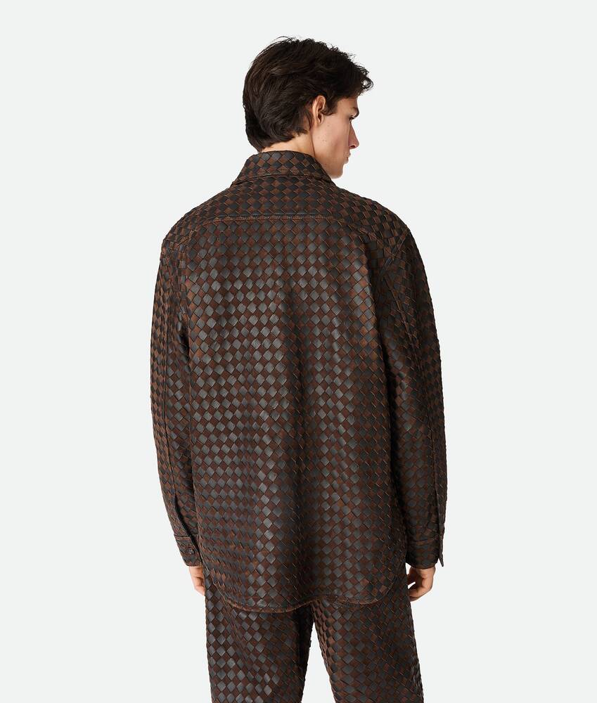 Display a large version of the product image 3 - Intrecciato Leather And Suede Shirt
