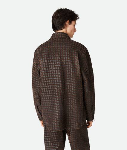 Intrecciato Leather And Suede Shirt