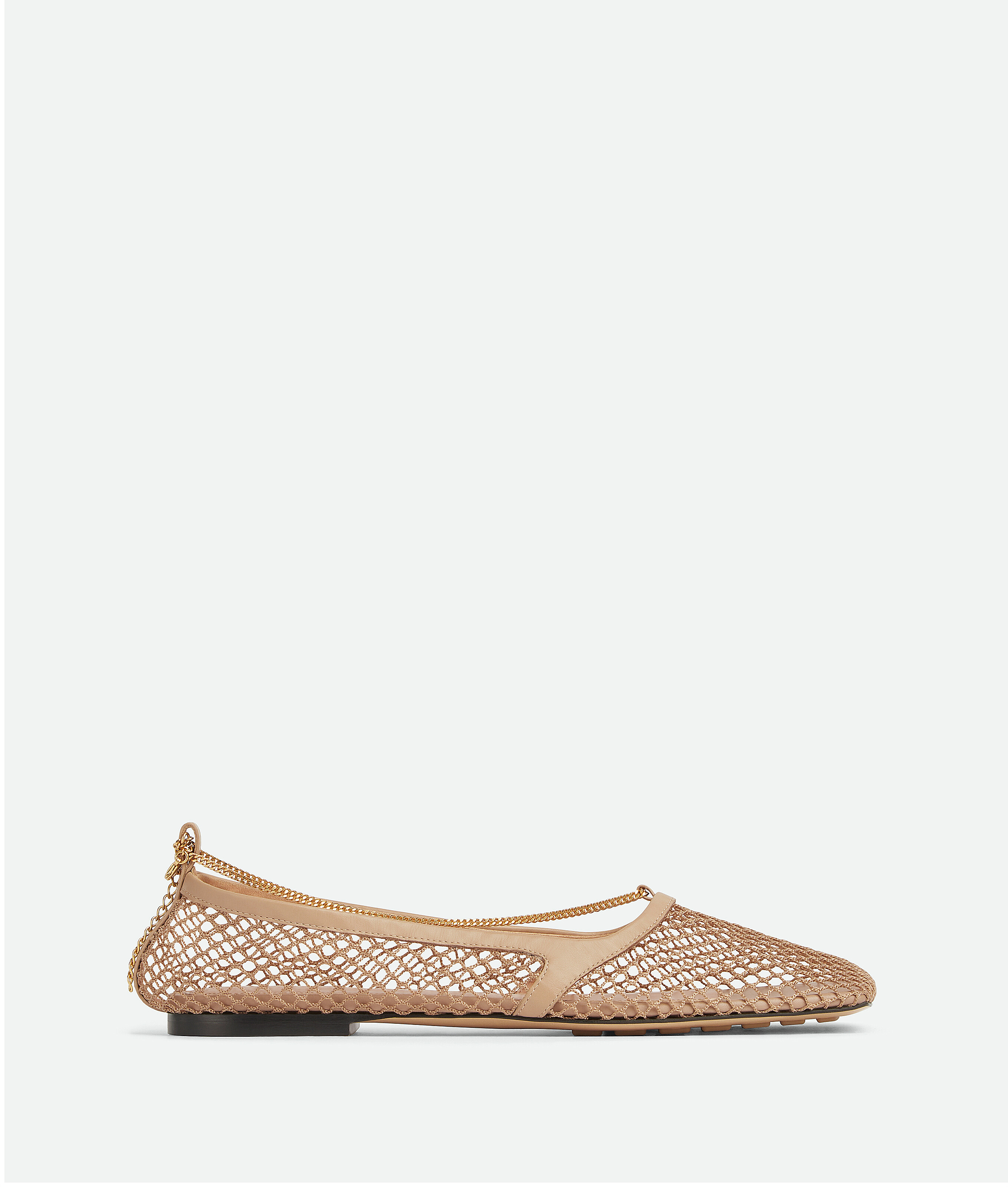 Bottega Veneta ストレッチ バレリーナフラットシューズ - ベージュ - 女性 - 27 - Calfskin u0026 Polyamide