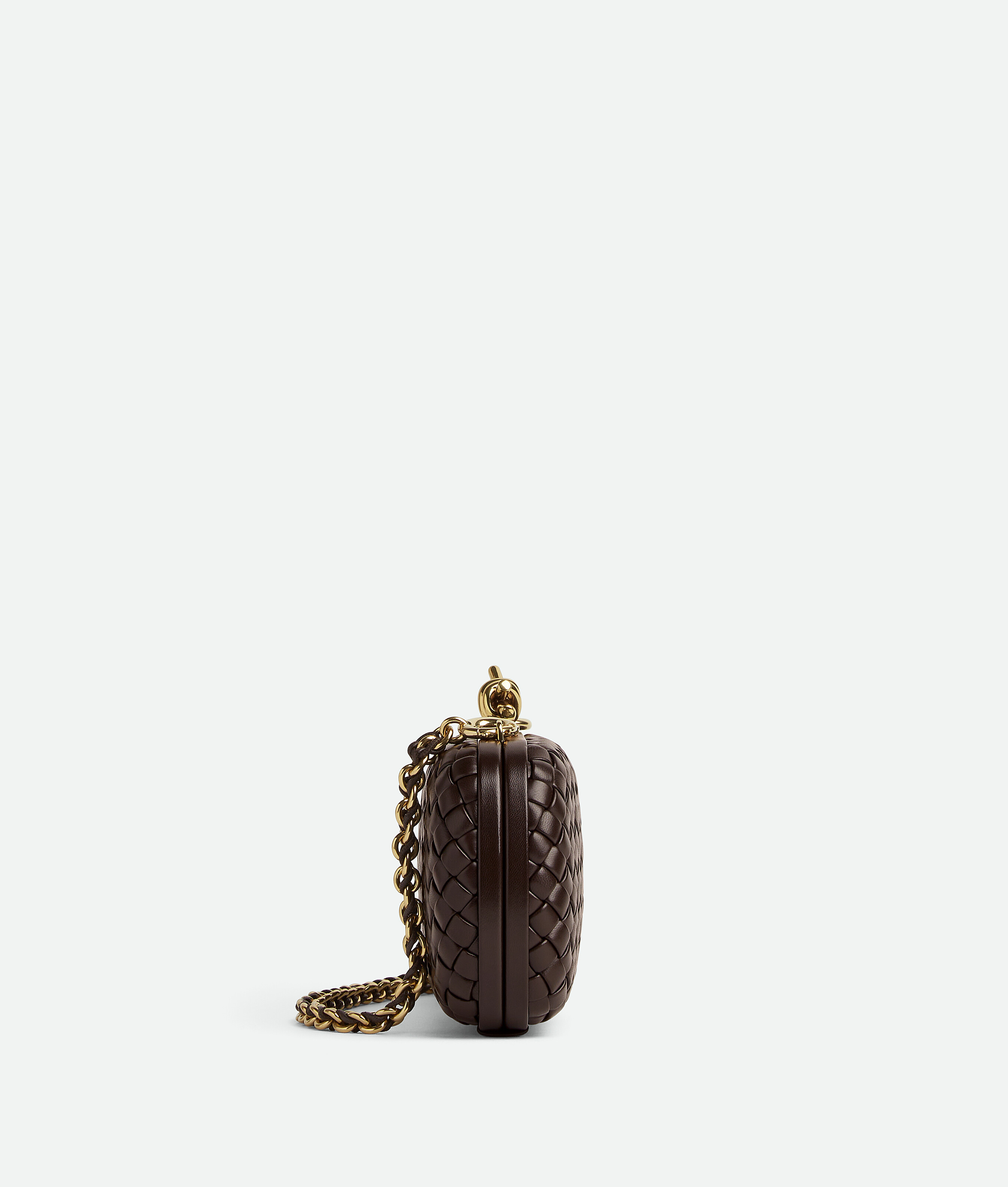 Shop Bottega Veneta Knot With Chain In Brown