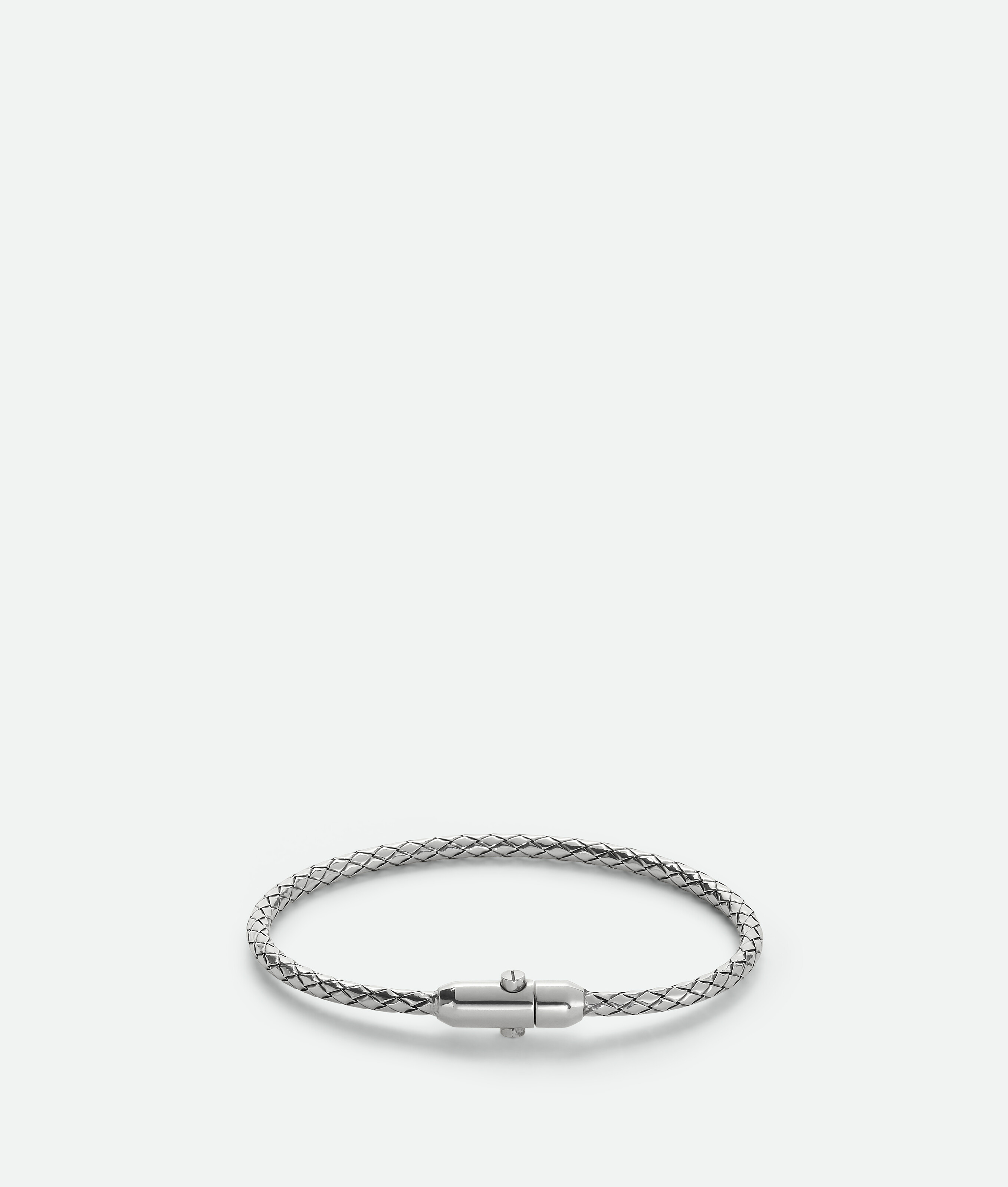 Bottega Veneta Intreccio Bracelet - Silver - Man - M