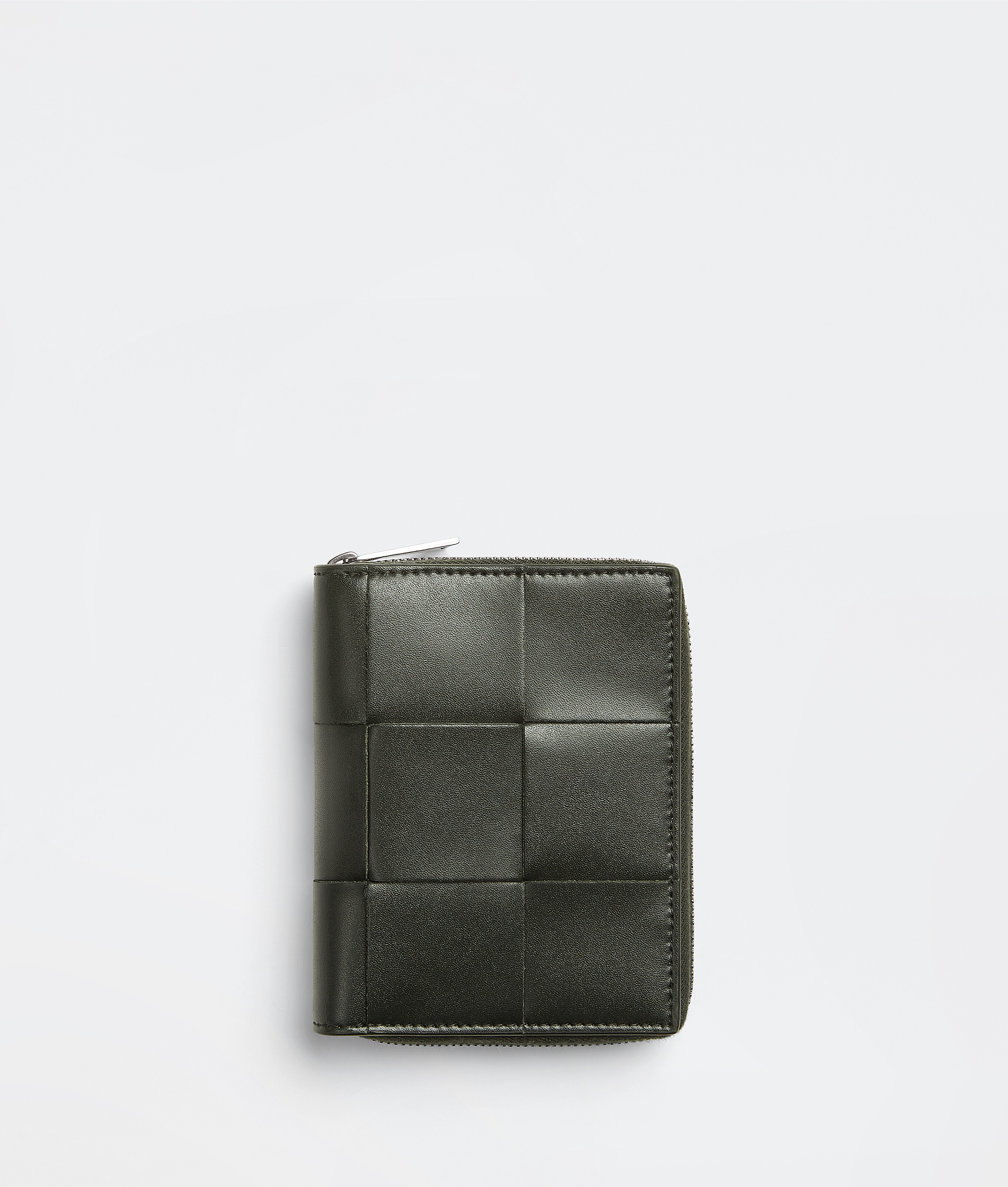 Men S Compact Zip Around Wallet In Dark Moss Bottega Veneta Nl