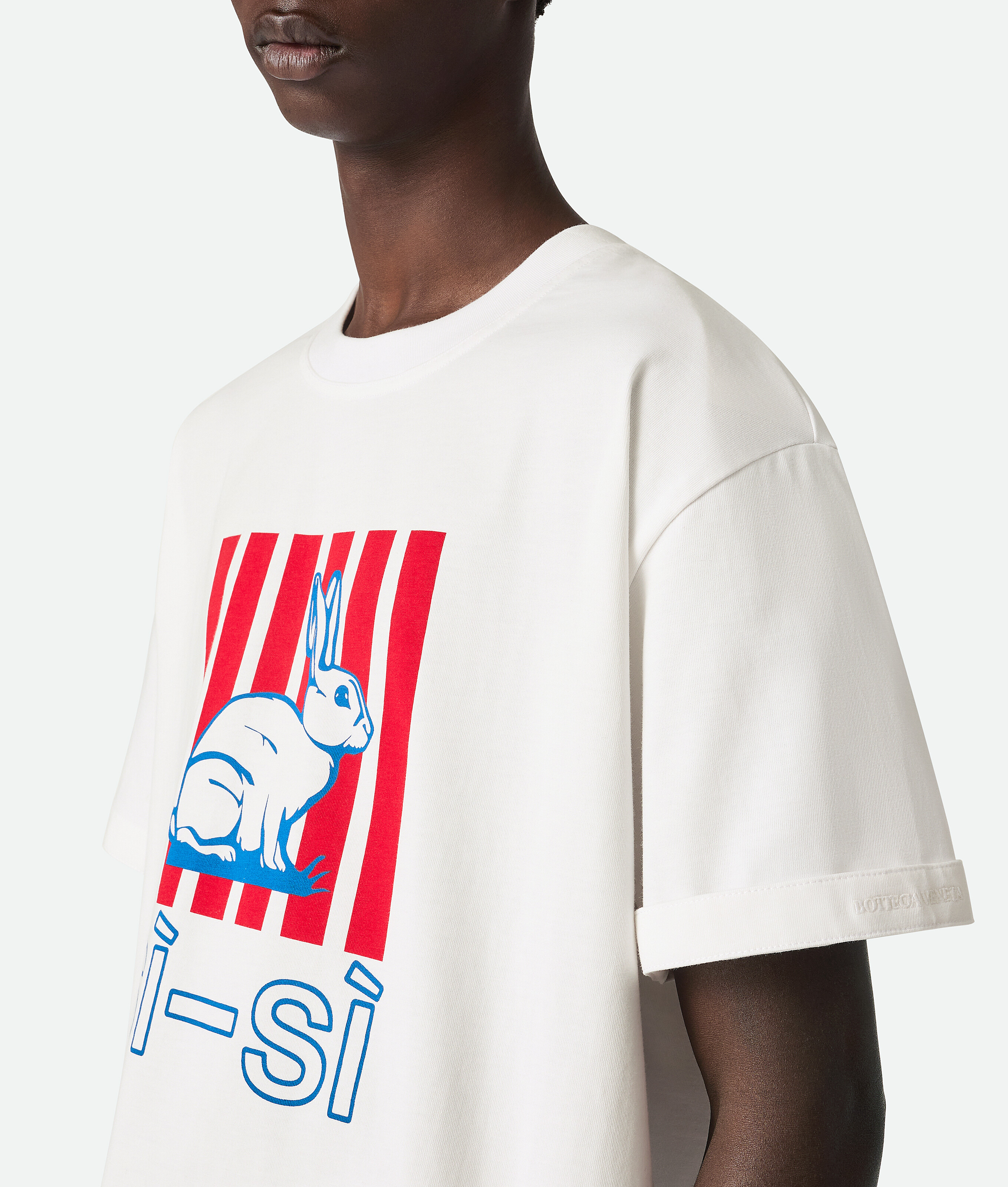 BOTTEGA VENETA BEDRUCKTES T-SHIRT AUS BAUMWOLLJERSEY