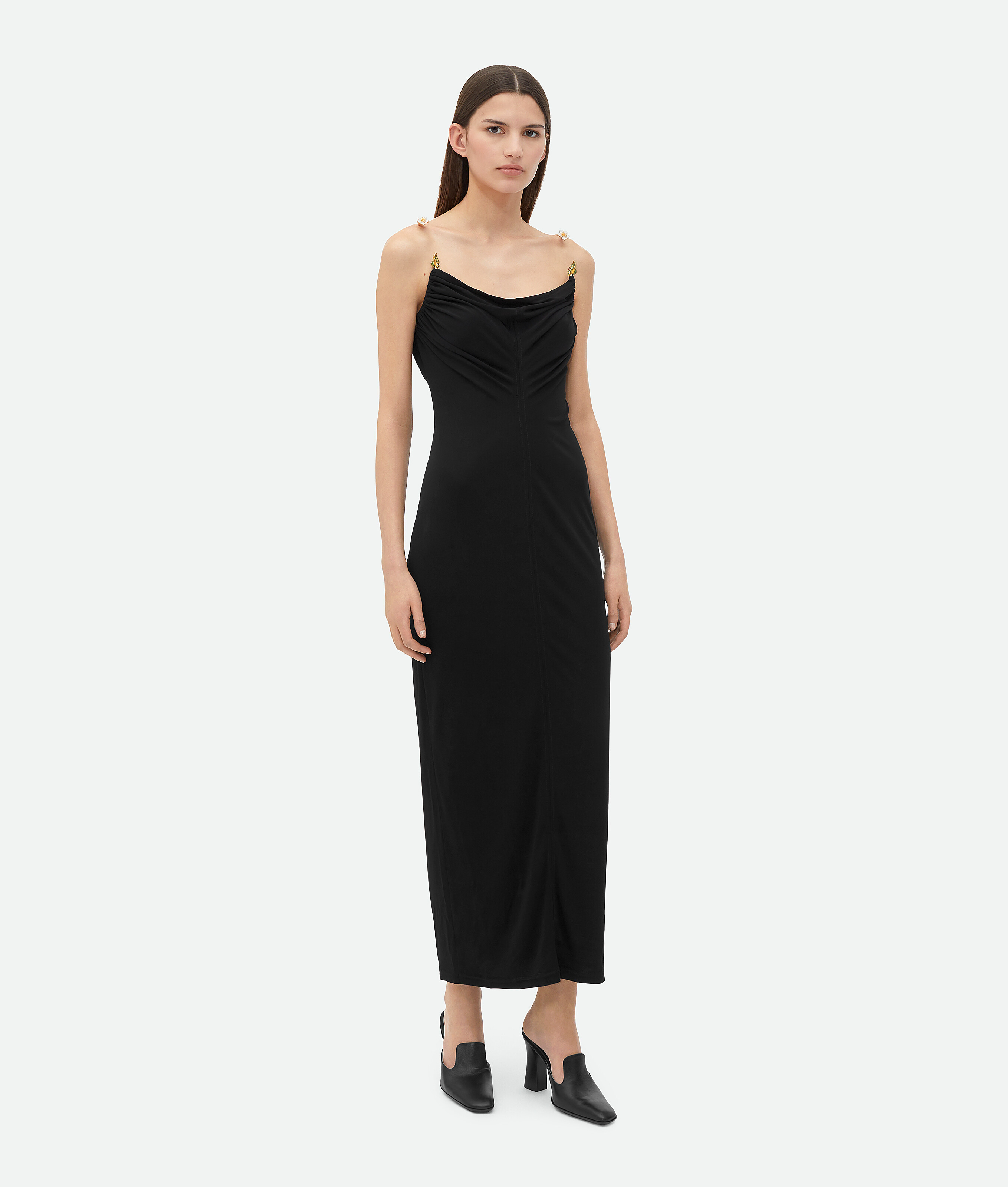 Bottega Veneta Sleeveless Midi Dress In Black
