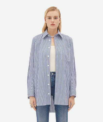 Display a large version of the product image 1 - Curved Shape Oversized Cotton Linen Shirt