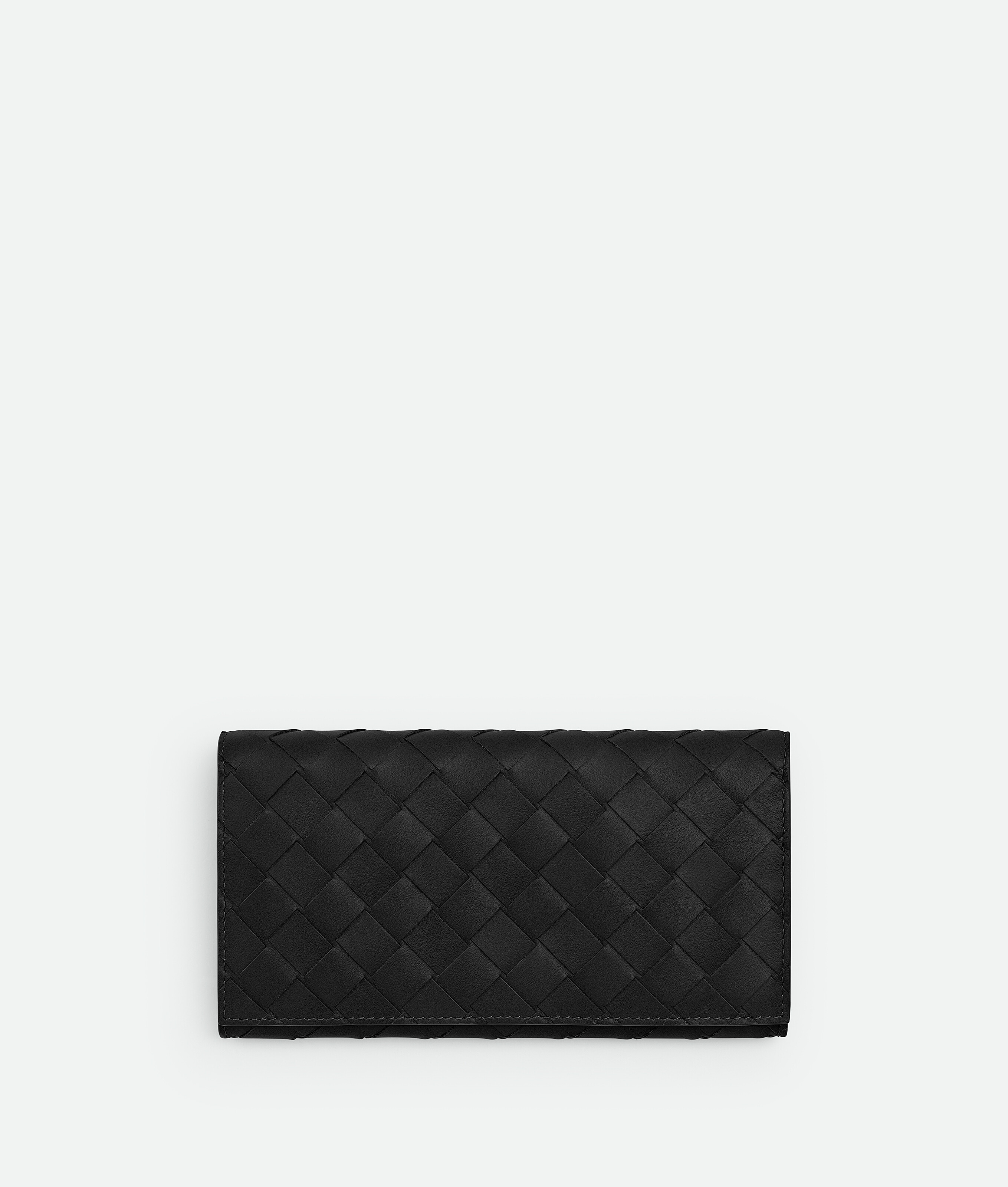 Bottega Veneta Long Wallet With Coin Purse In Black