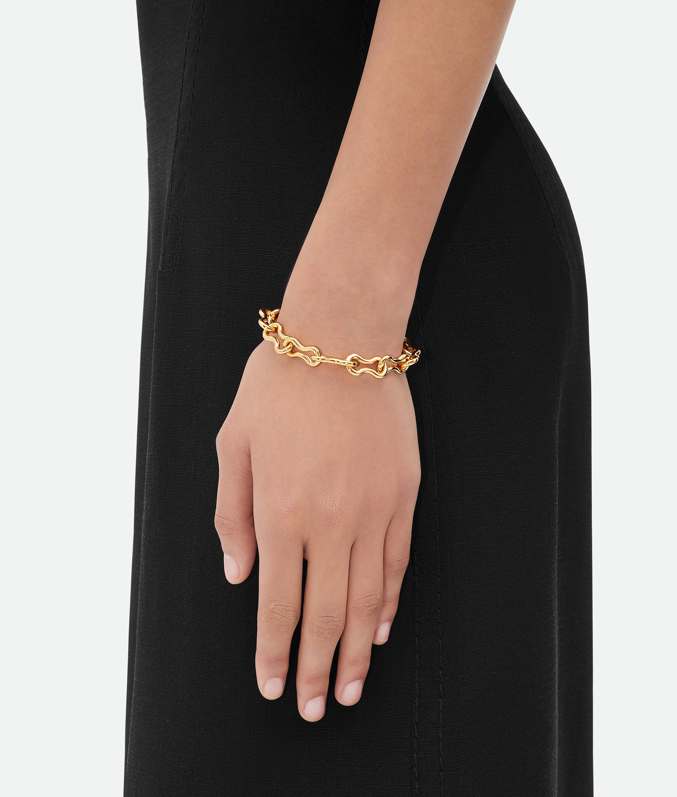 Shop Bottega Veneta Bracelet Nest Chain In Gold