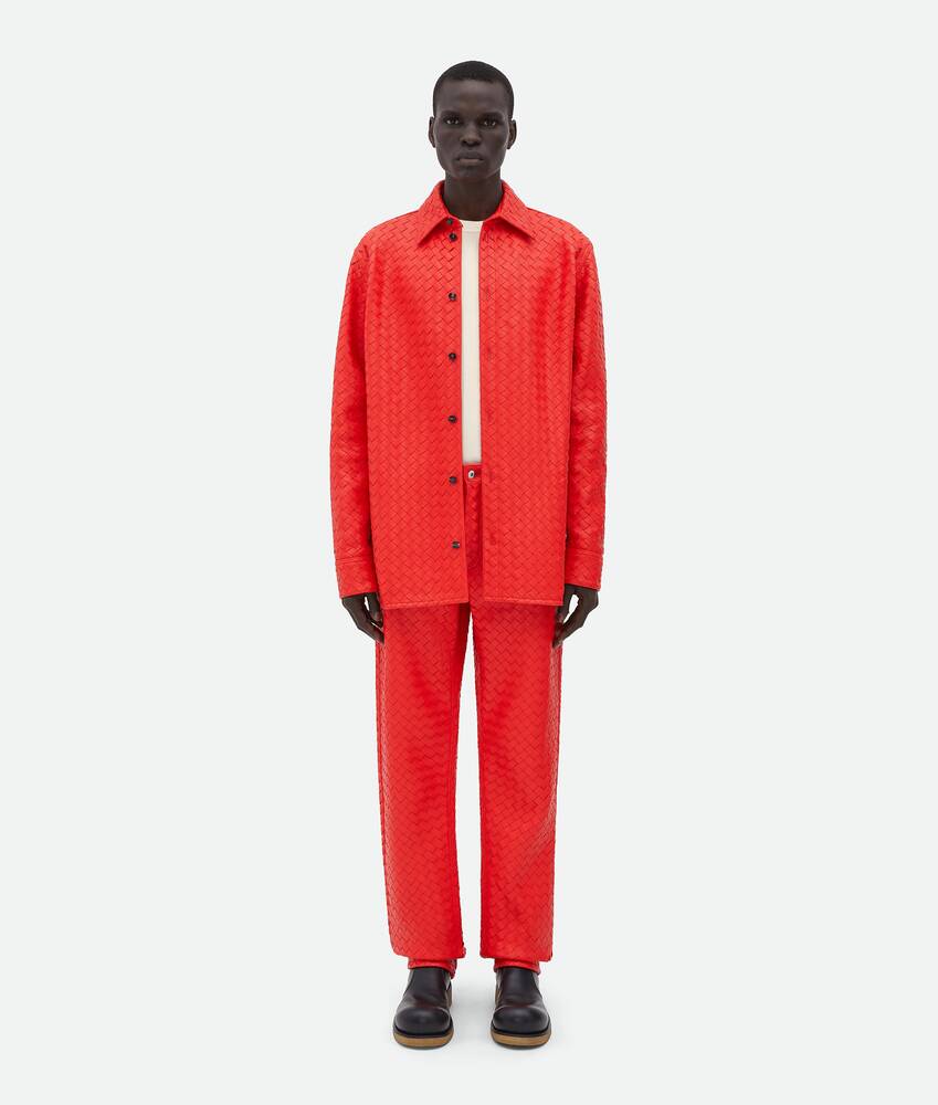 Display a large version of the product image 1 - Intrecciato Relaxed Leather Shirt
