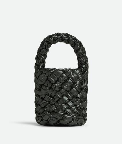 Bottega Veneta Black Leather Metal Cage Knot Clutch