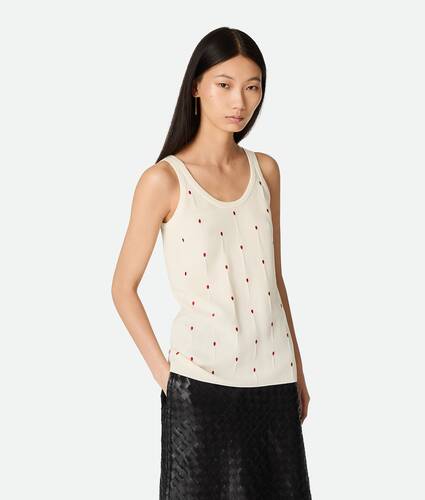 Cotton Embroidered Matches Tank Top