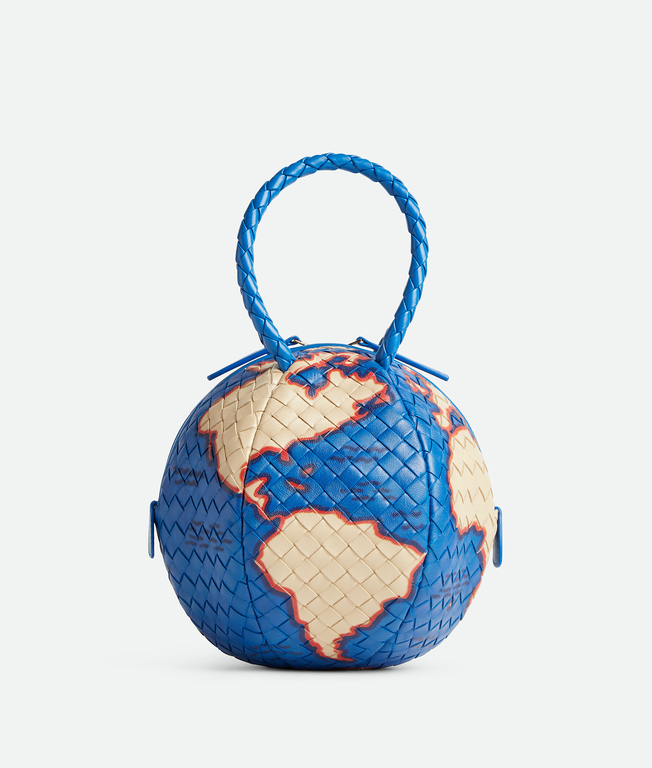 Bottega Veneta Mava Henkeltasche In Globe Print/blue