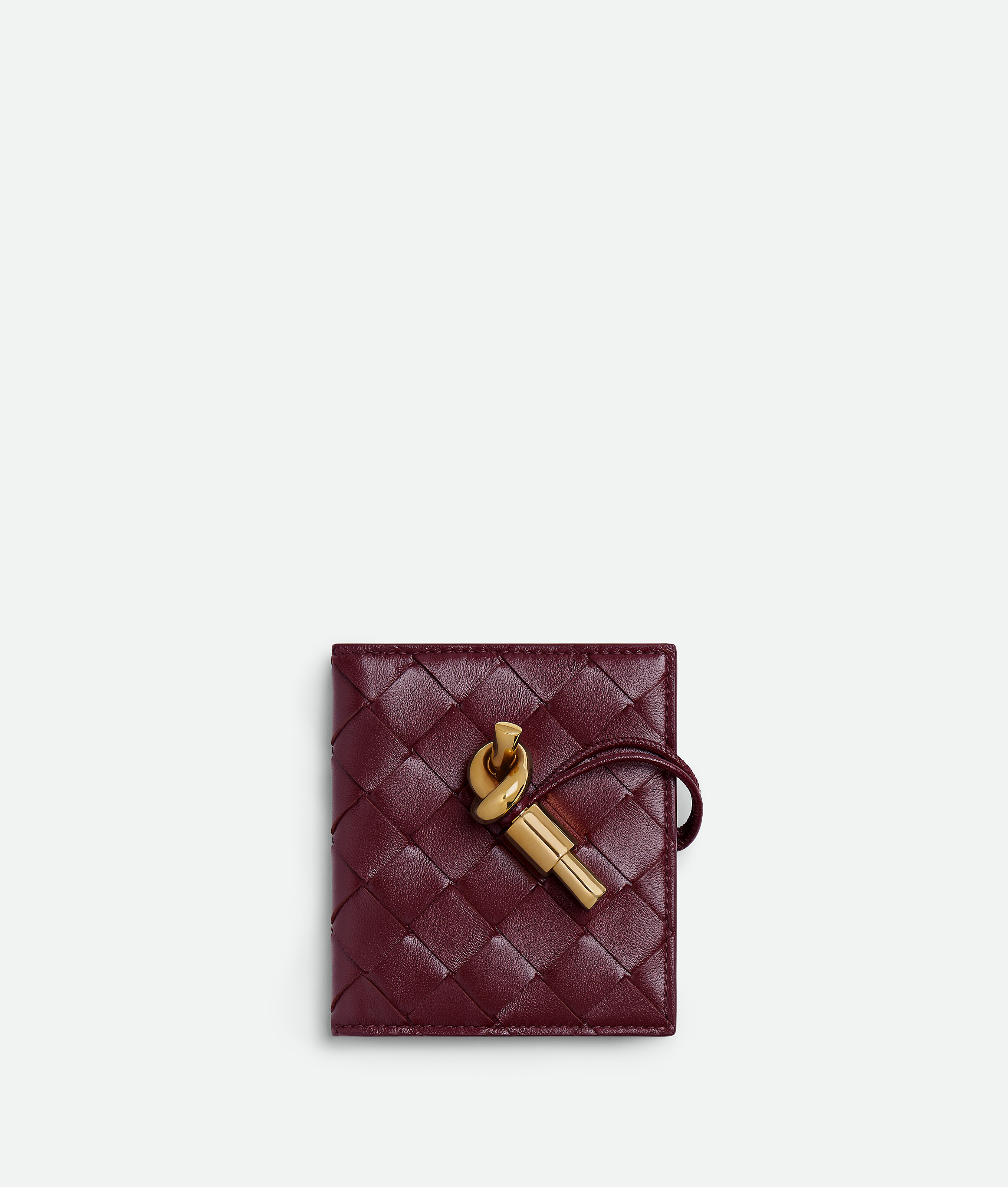 Bottega Veneta Andiamo Flap Card Case In Burgundy