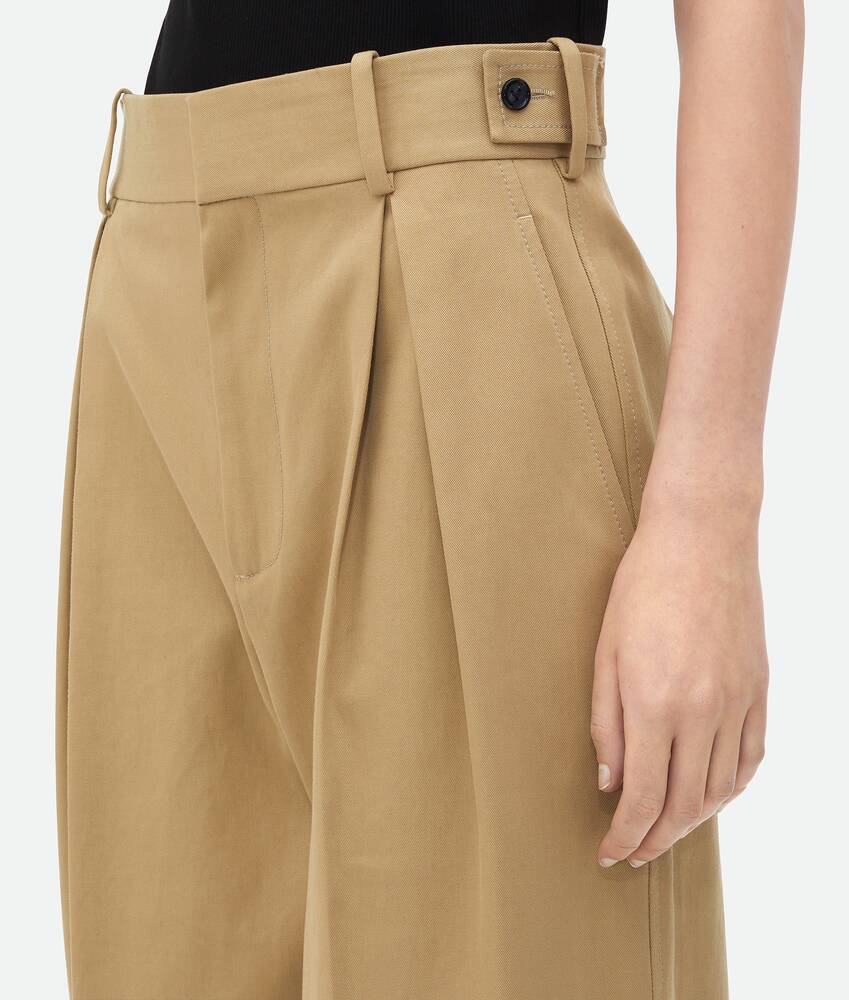 Display a large version of the product image 5 - Cotton Twill Tapered Trousers