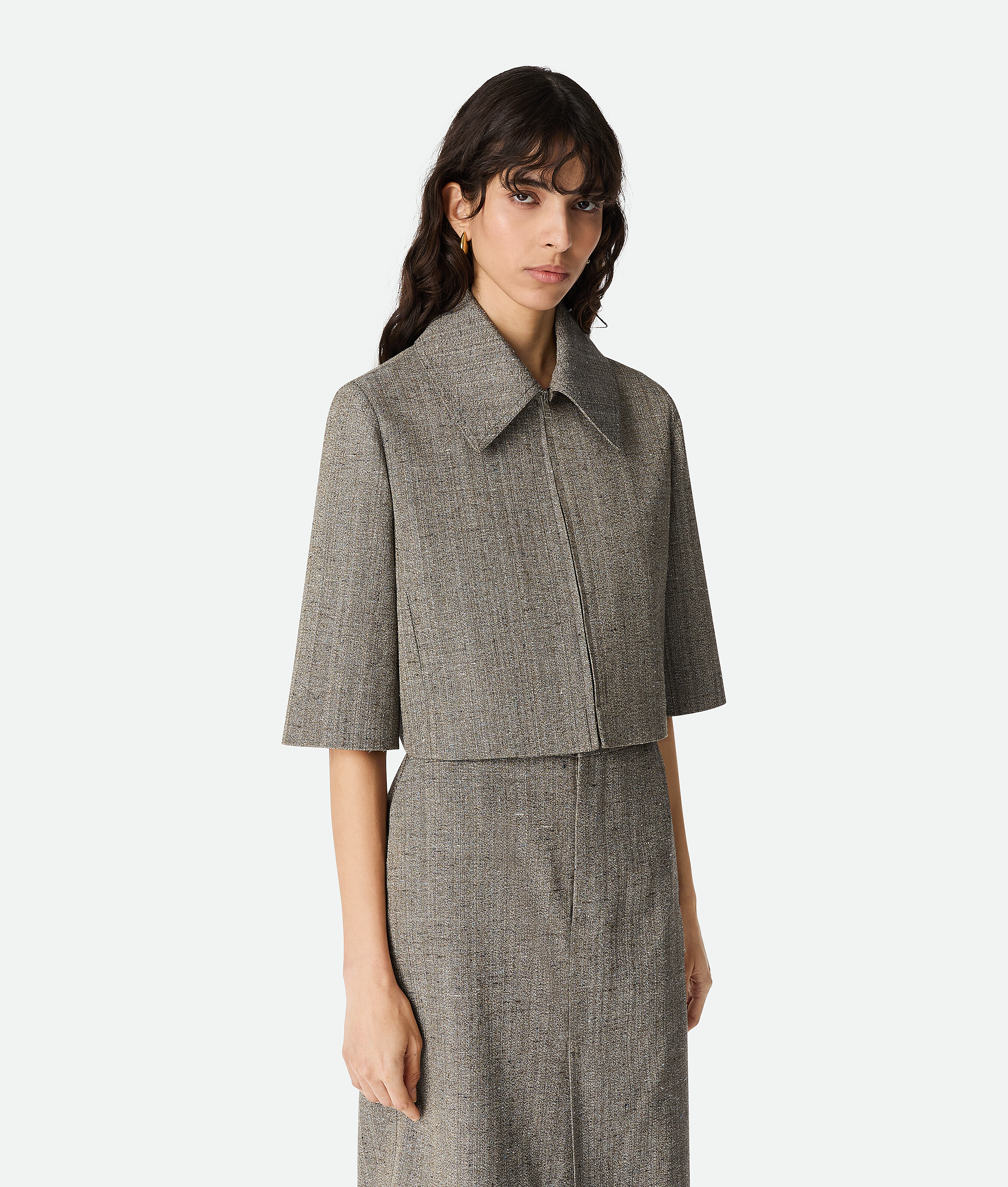Bottega Veneta Viscose And Silk Jacket - Grey - Woman - 34 - Viscose & Silk