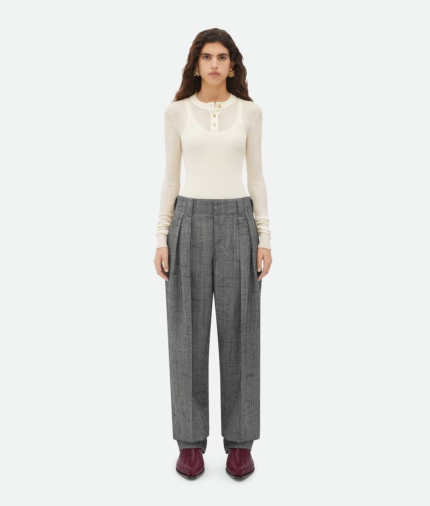 Display a large version of the product image 1 - Viscose And Silk Criss-Cross Wide Leg Trousers