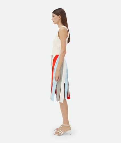 Fluid Viscose Stripe Skirt