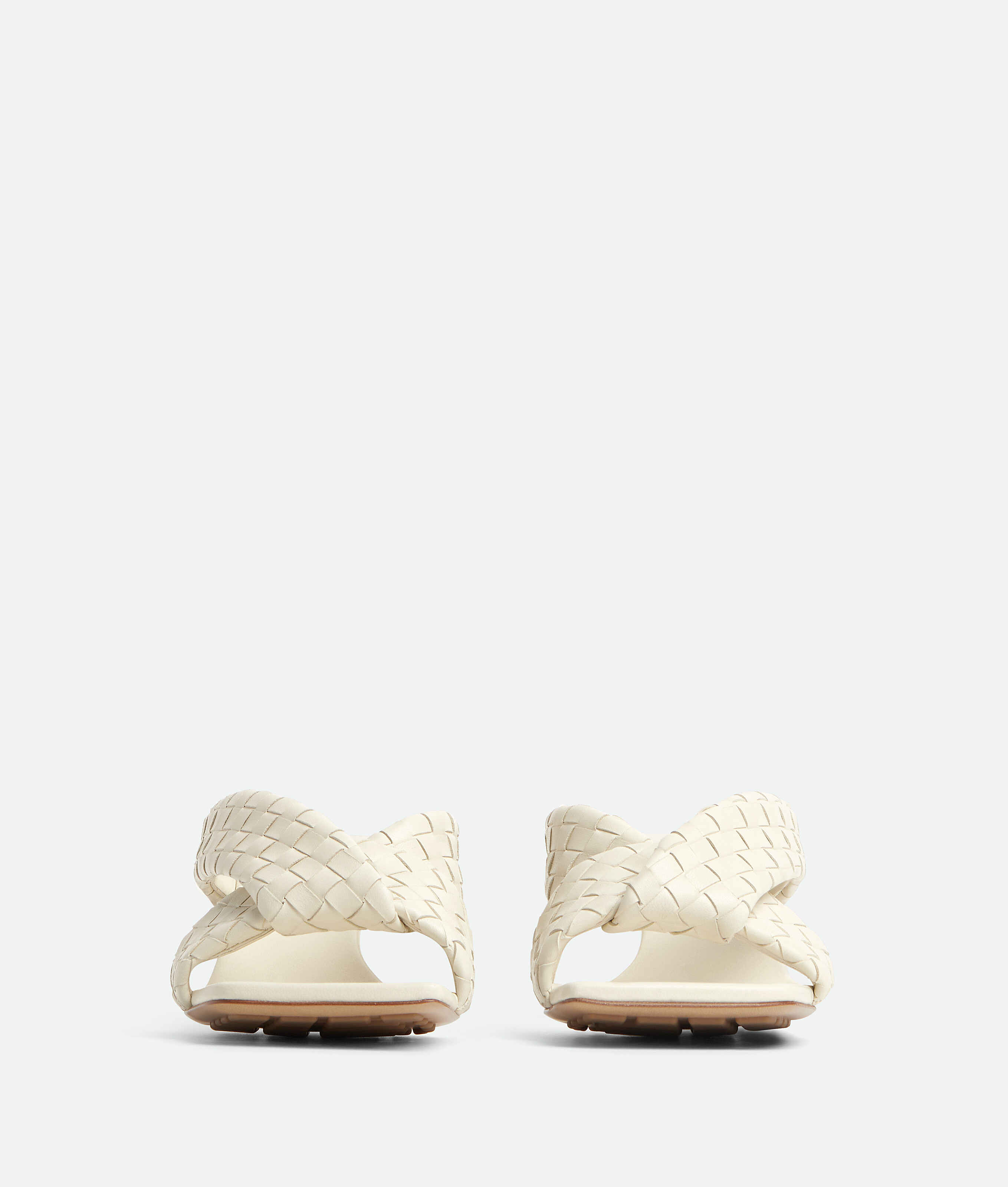 Bottega Veneta Leather Intrecciato Riva Mules 50 In Gray