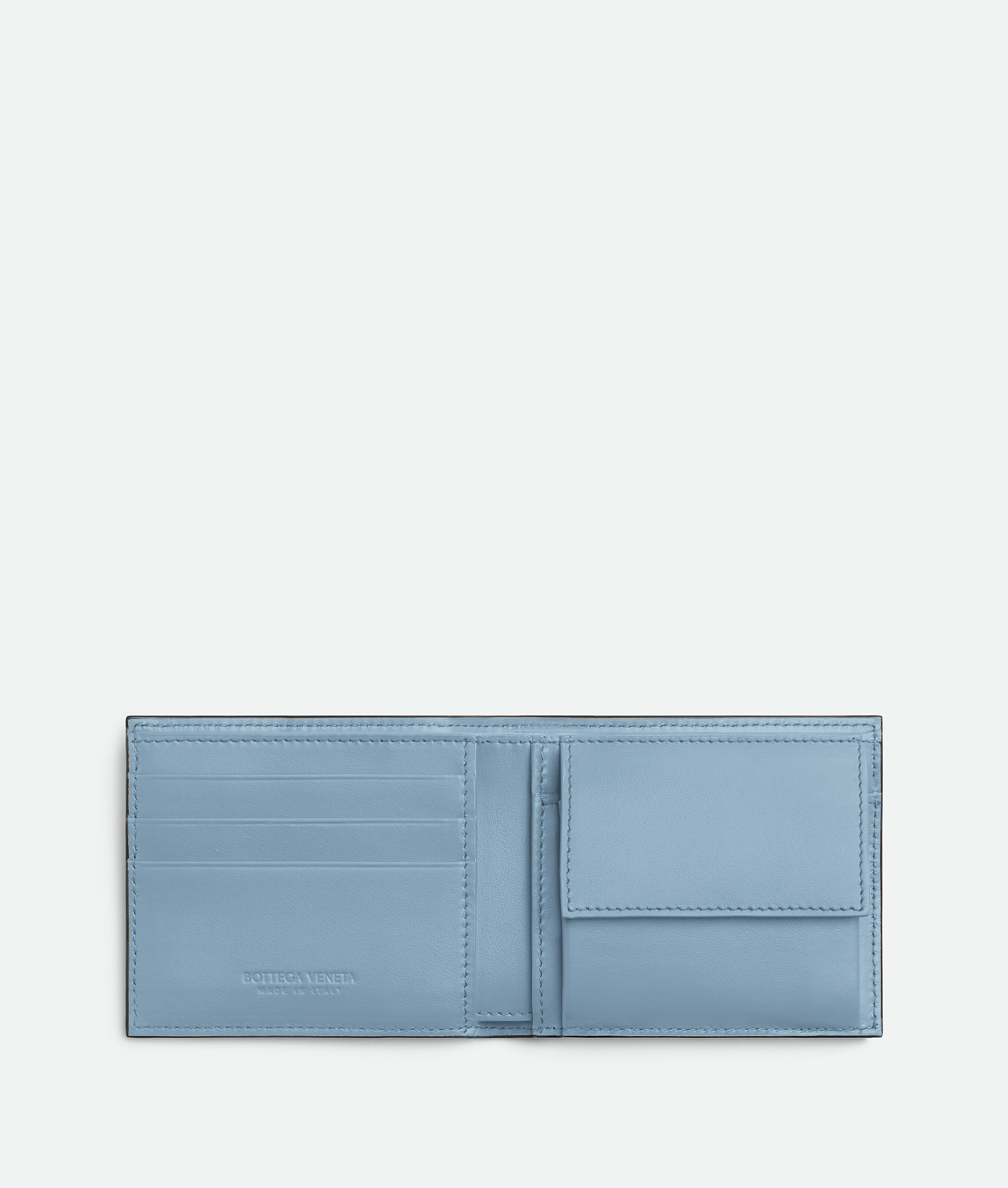 Shop Bottega Veneta Cassette Bi-fold Portemonnaie Mit Münzfach In Grey