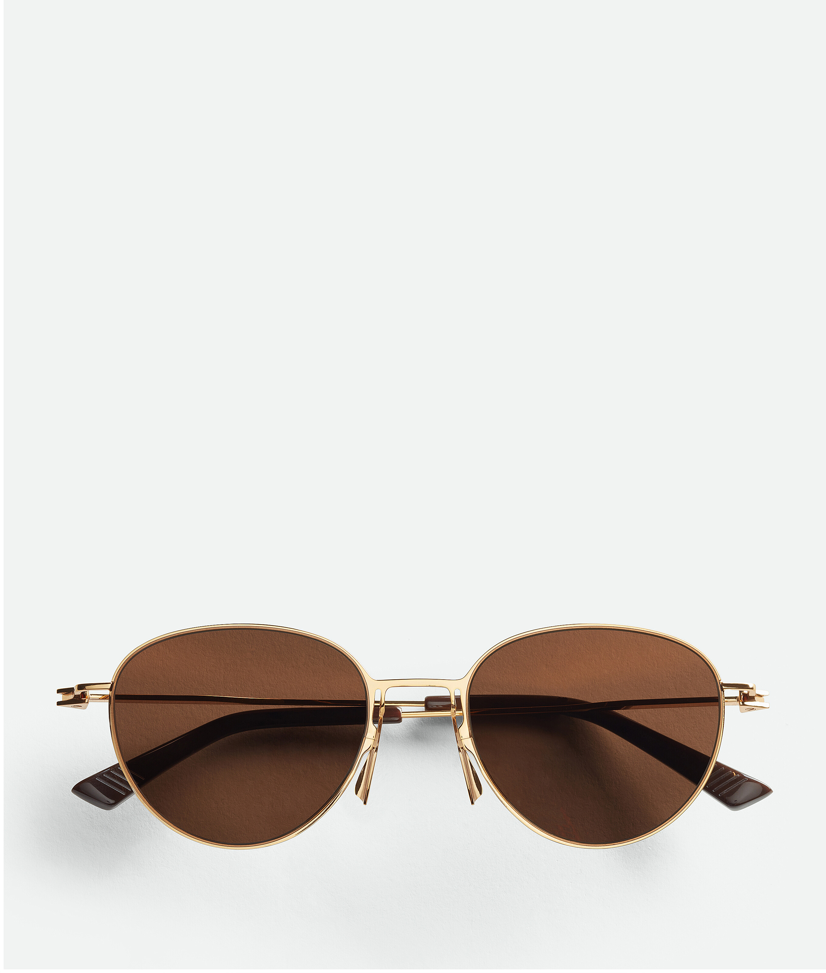 Bottega Veneta Ultrathin Metal Panthos Sunglasses In Gold