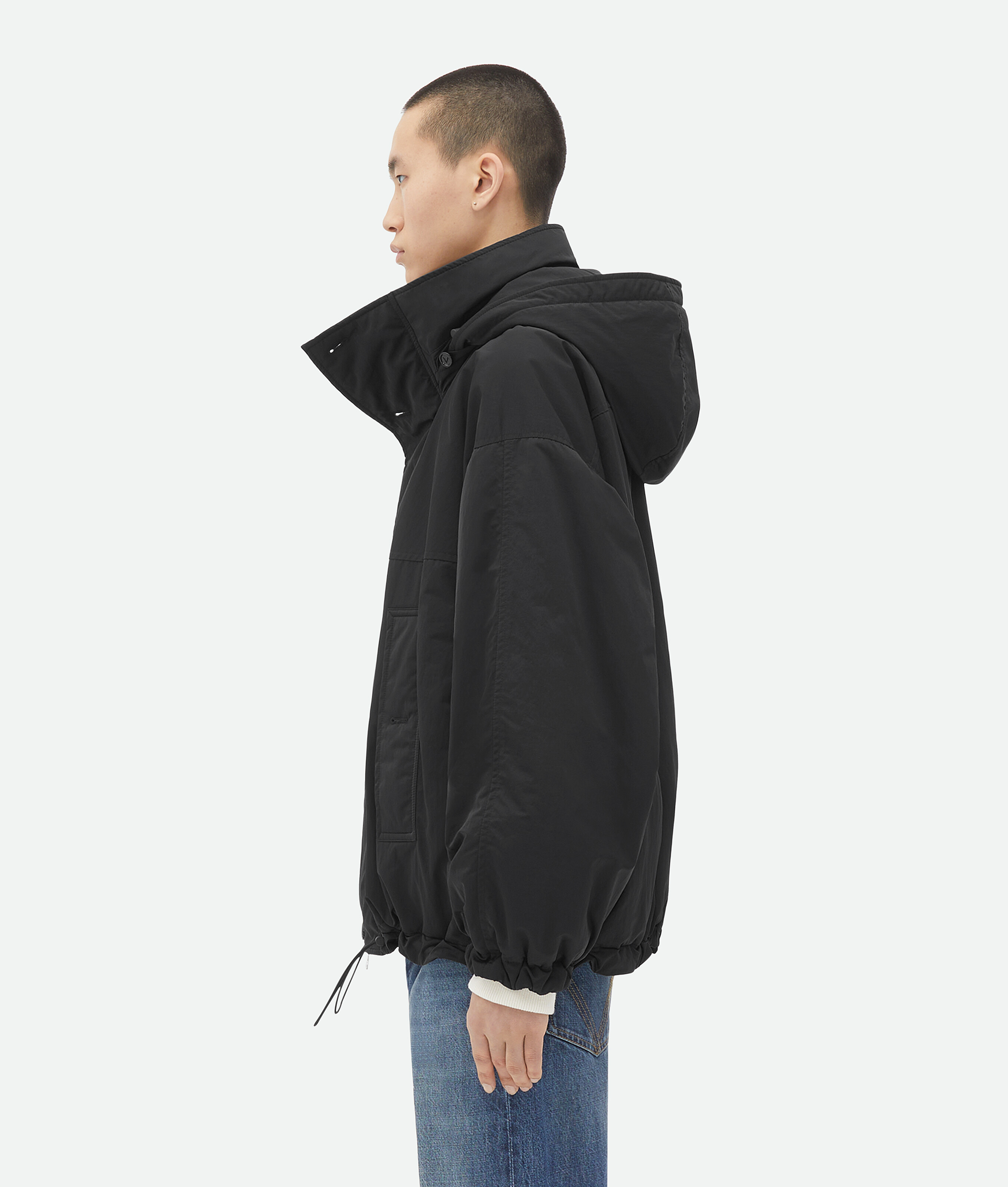 Shop Bottega Veneta Tech Nylon Padded Jacket In Black