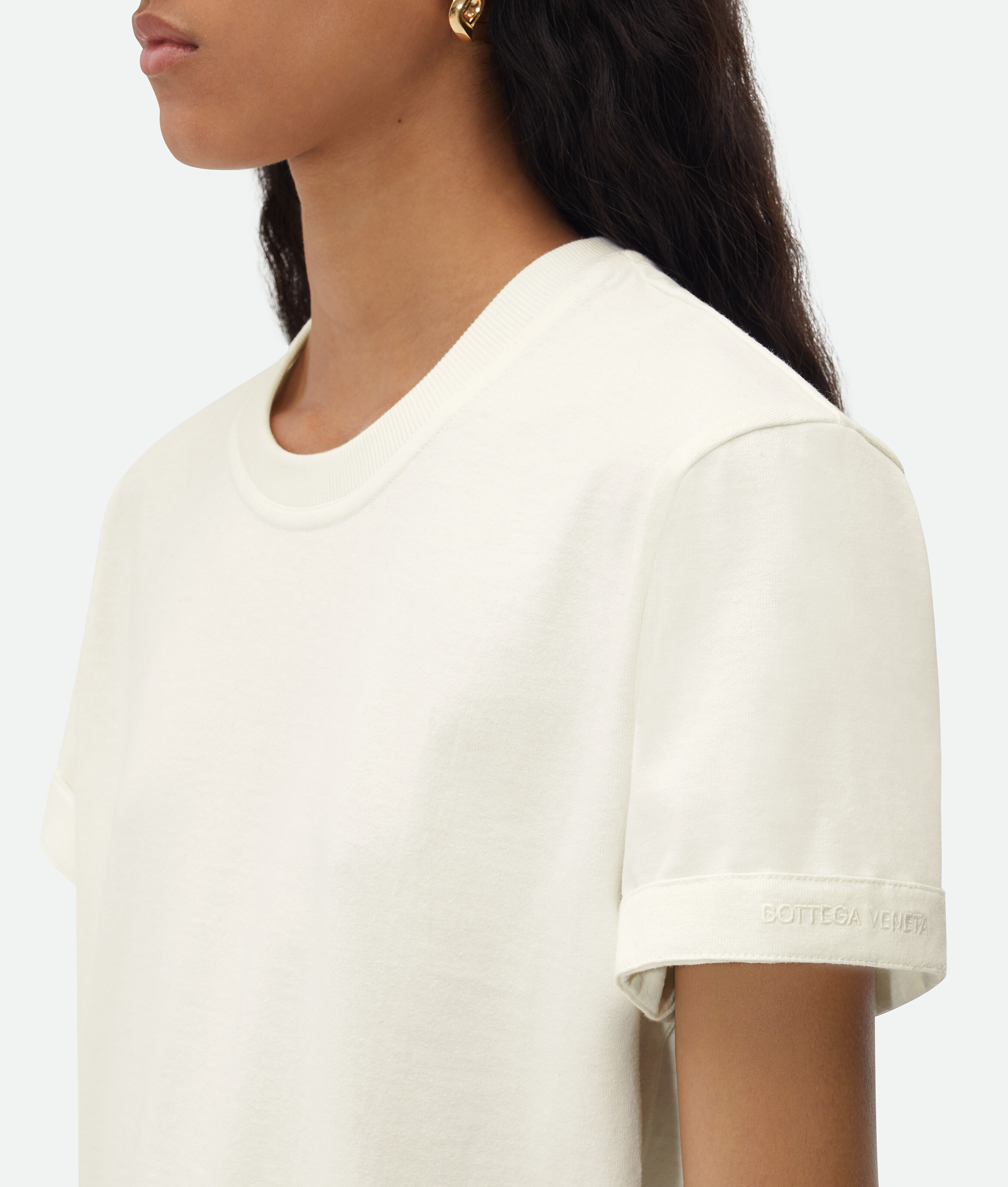 Shop Bottega Veneta T-shirt Aus Leichter Baumwolle In White