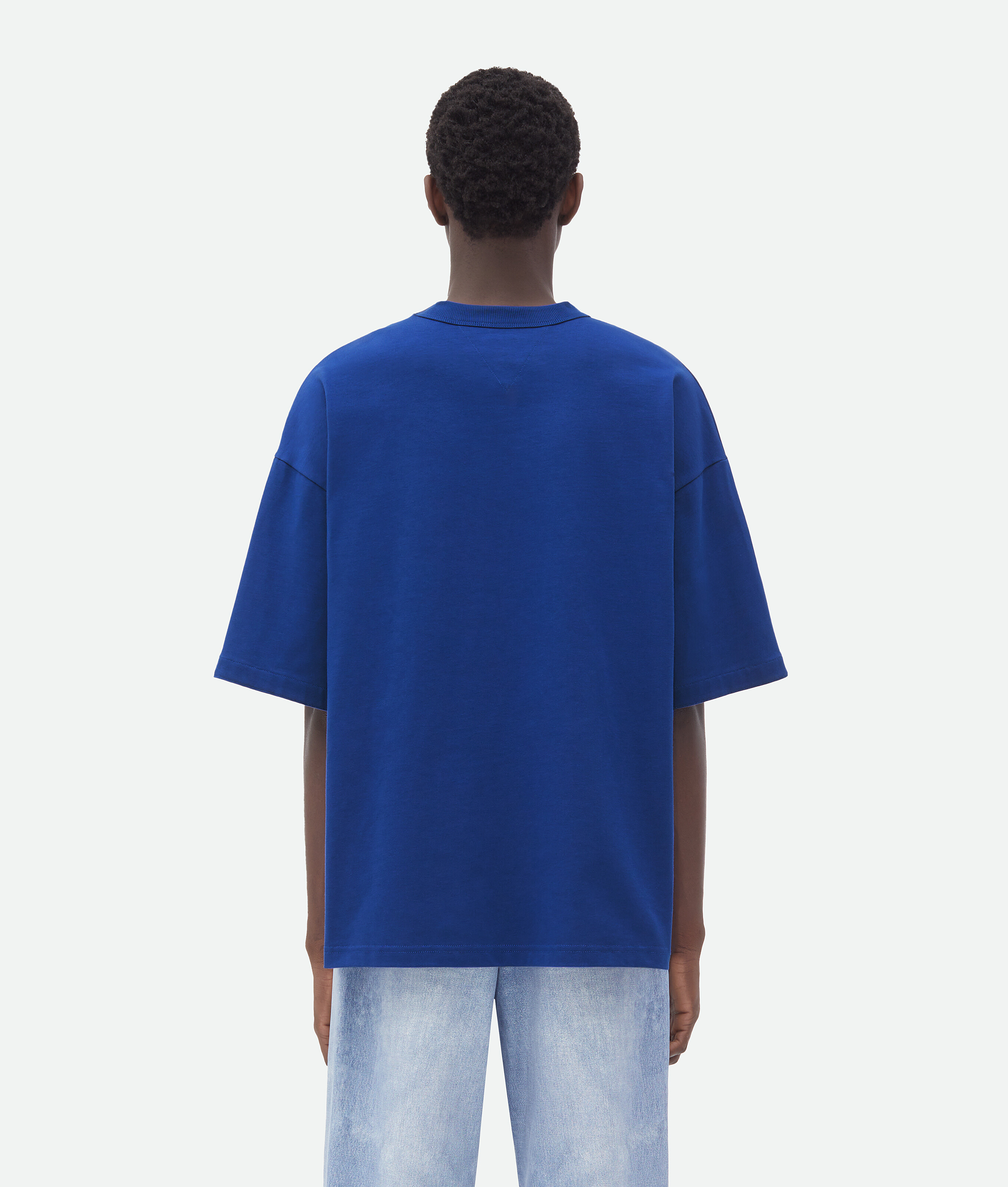 Bottega Veneta Bottega Veneta Jersey T-shirt With V Pocket In Blue