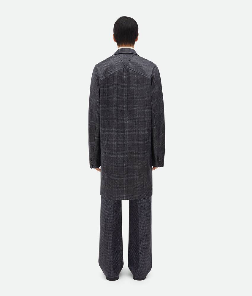 威尔士亲王印花皮革大衣 为 男士 在 黑色 / 灰色 Bottega Veneta 新加坡 ZH - Image 3