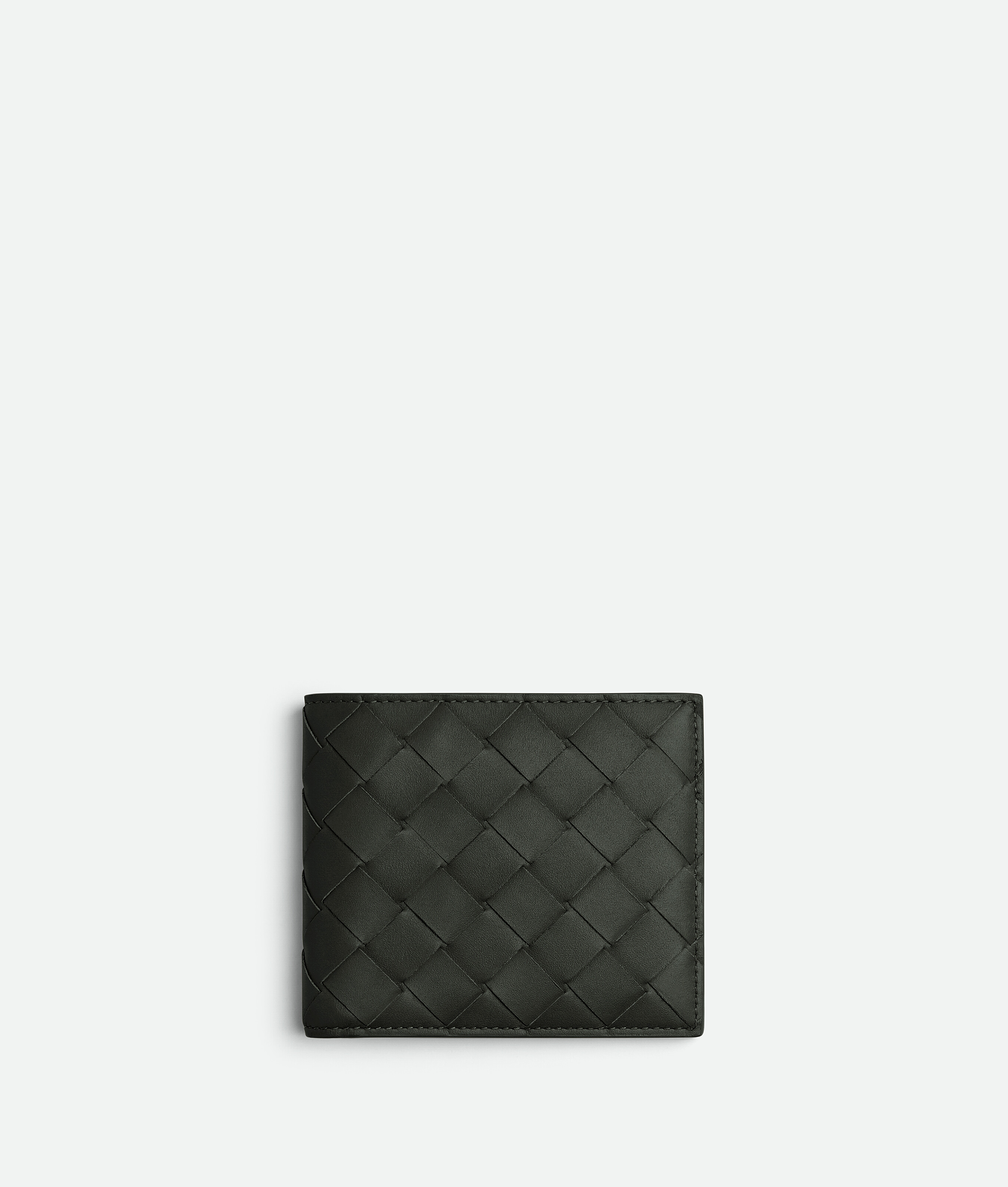 Bottega Veneta Intrecciato Bi-fold Wallet In Green