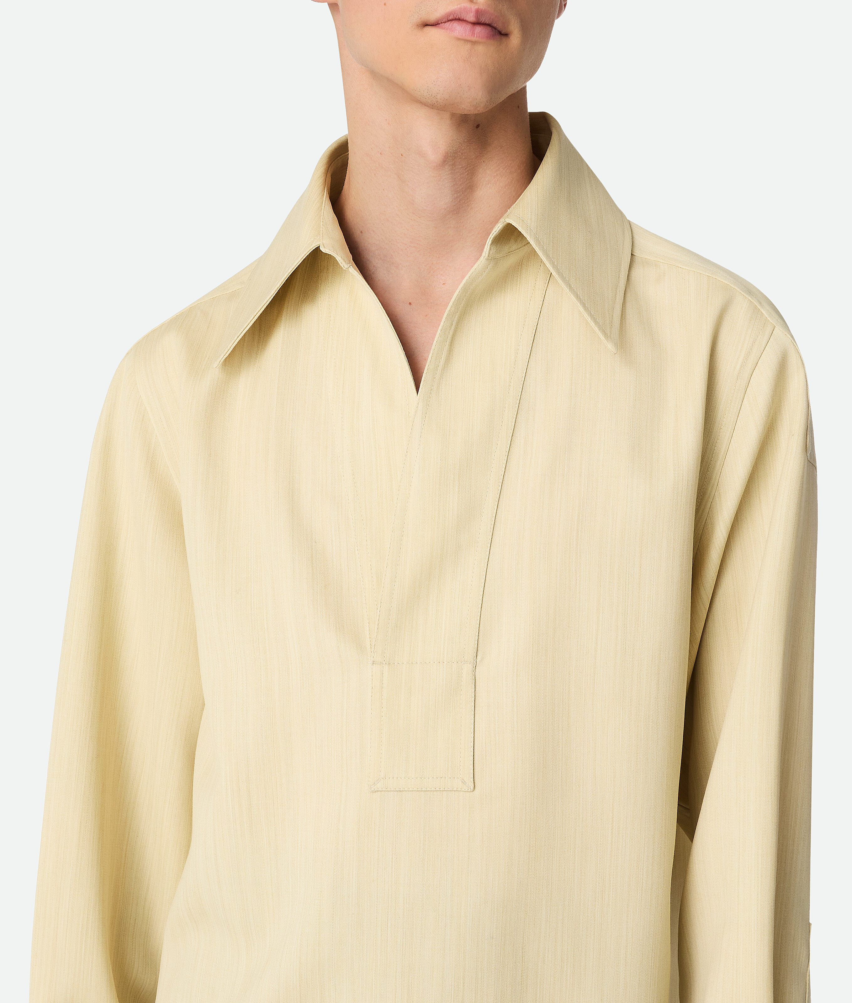 BOTTEGA VENETA WOOL SUBTLE CHEVRON SHIRT