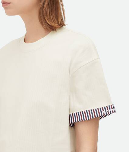 Double Layer Striped Cotton T/Shirt