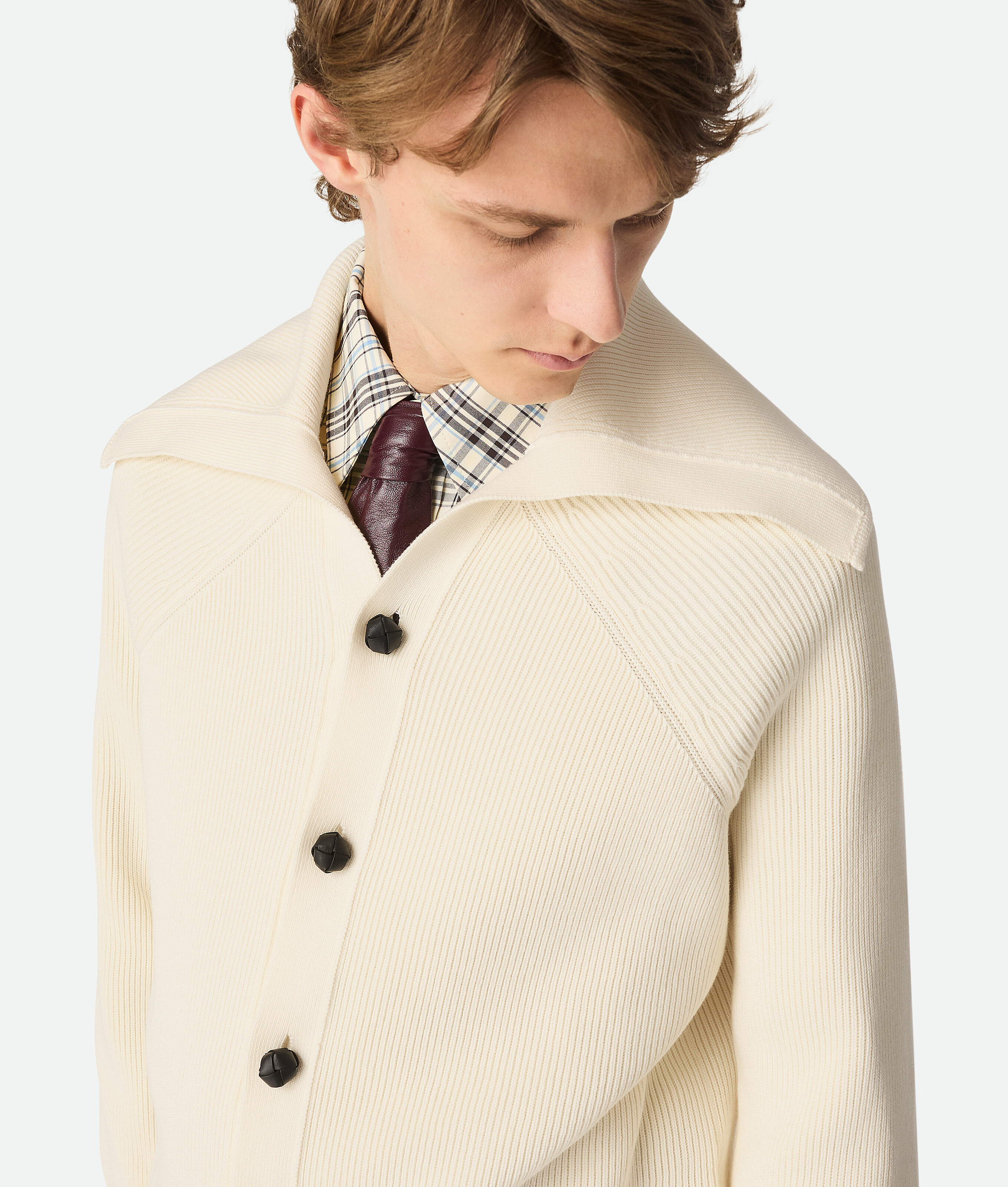 BOTTEGA VENETA COTTON ENGLISH RIB CARDIGAN