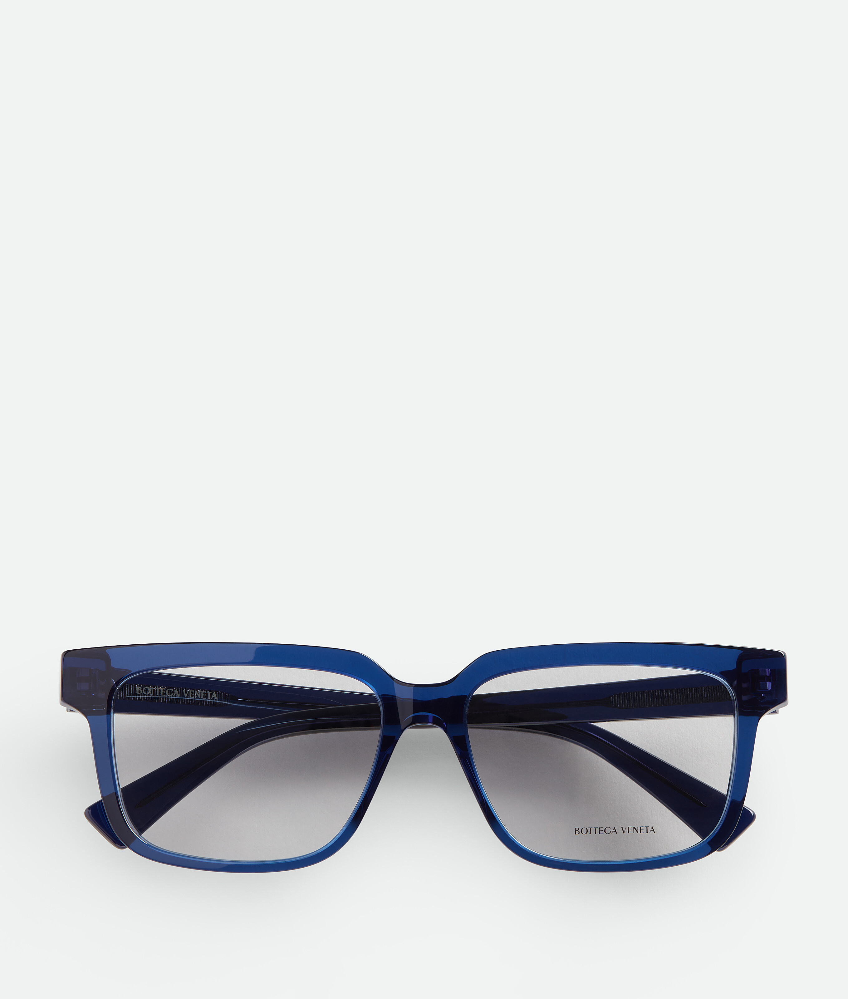 Bottega Veneta Soft Recycled Acetate Square Eyeglasses - Blue - Man -