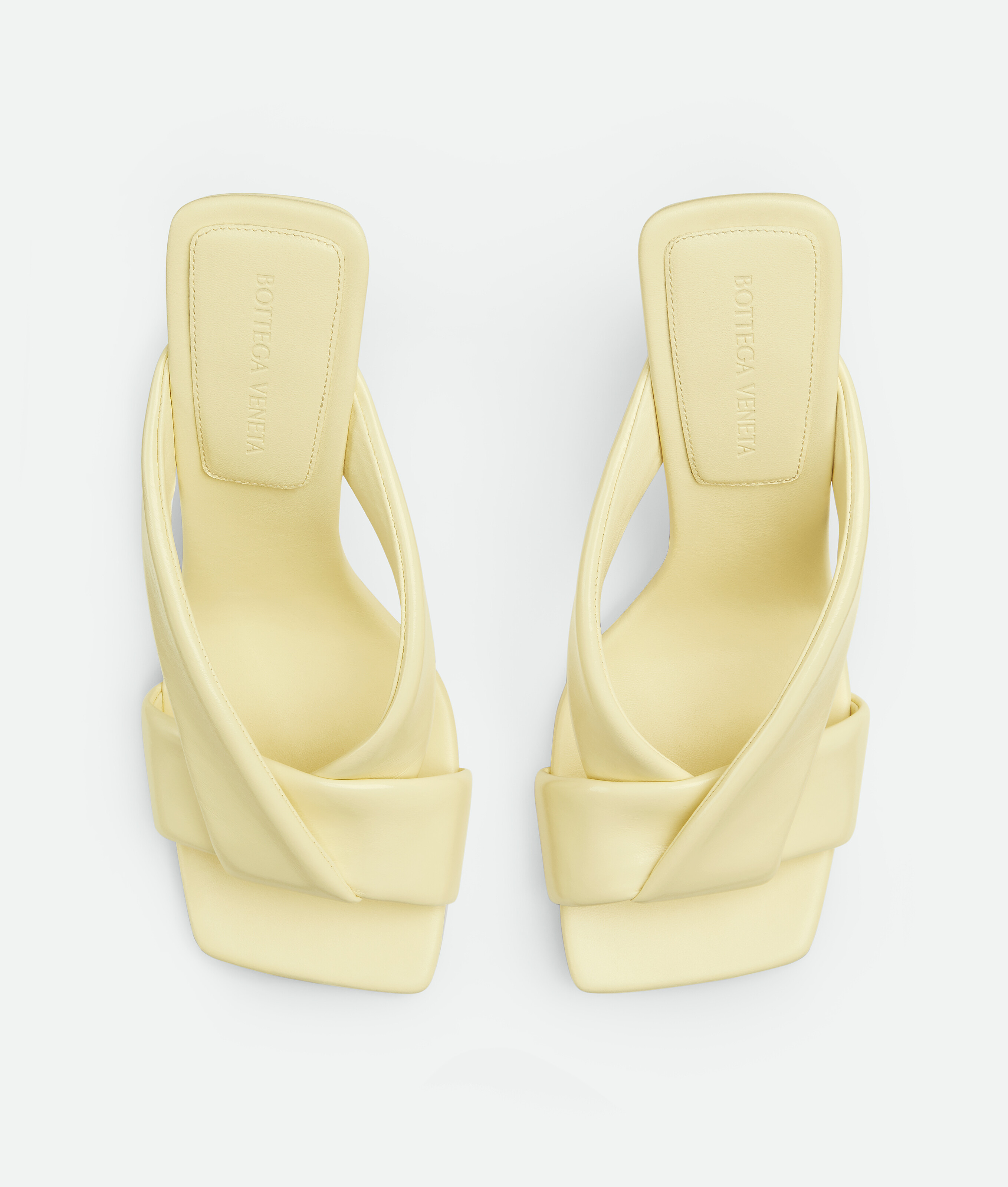 Bottega Veneta Criss Cross Padded Leather Slide Sandals In Camomile