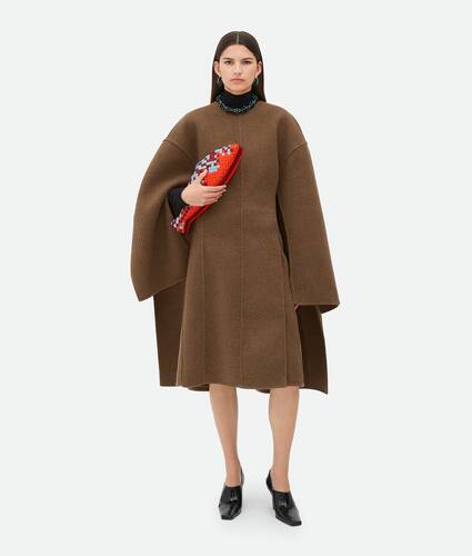 Ein größeres Bild des Produktes anzeigen 1 - Cape-Kleid Mantel aus meliertem Kaschmir