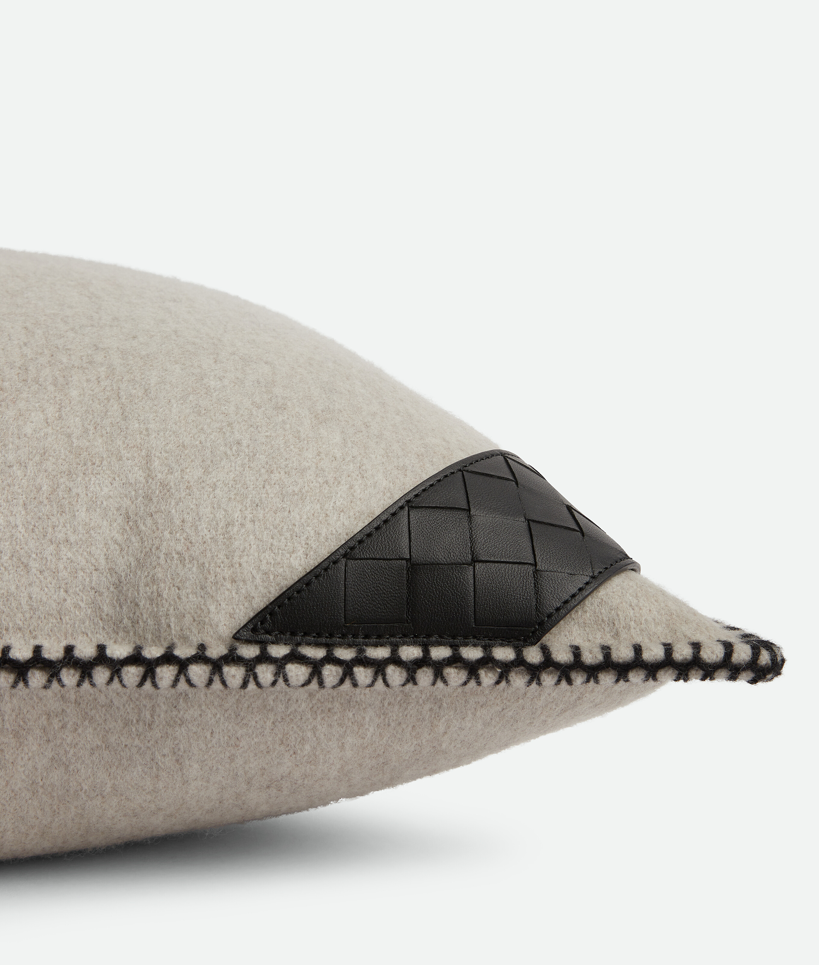 Bottega Veneta Intrecciato Patch Cushion In Greige/black