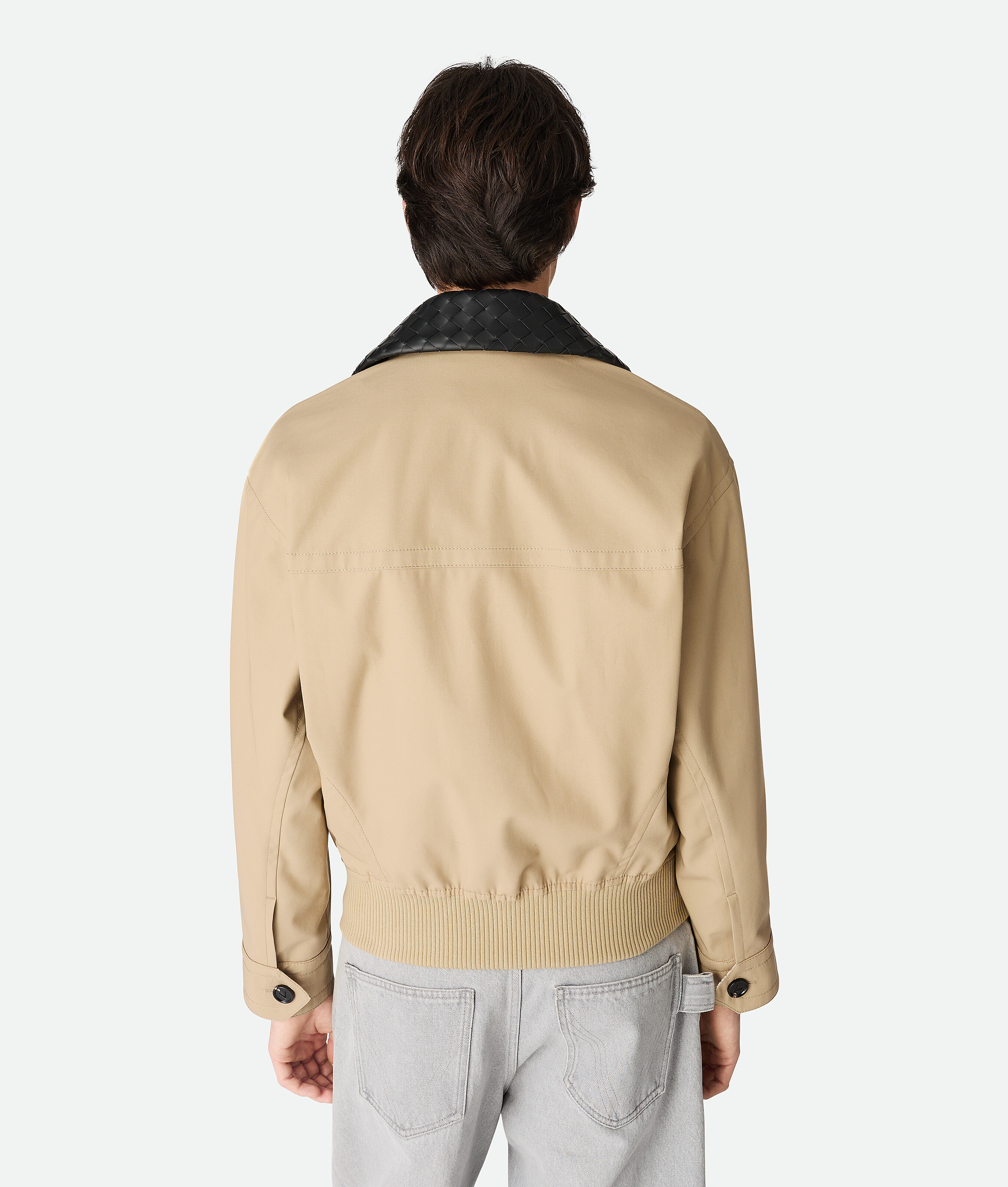 Shop Bottega Veneta Blouson Aus Baumwolltwill In Beige