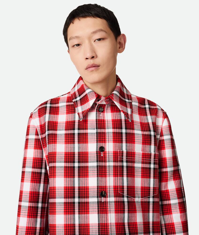 Display a large version of the product image 4 - Structured Cotton Check Overshirt