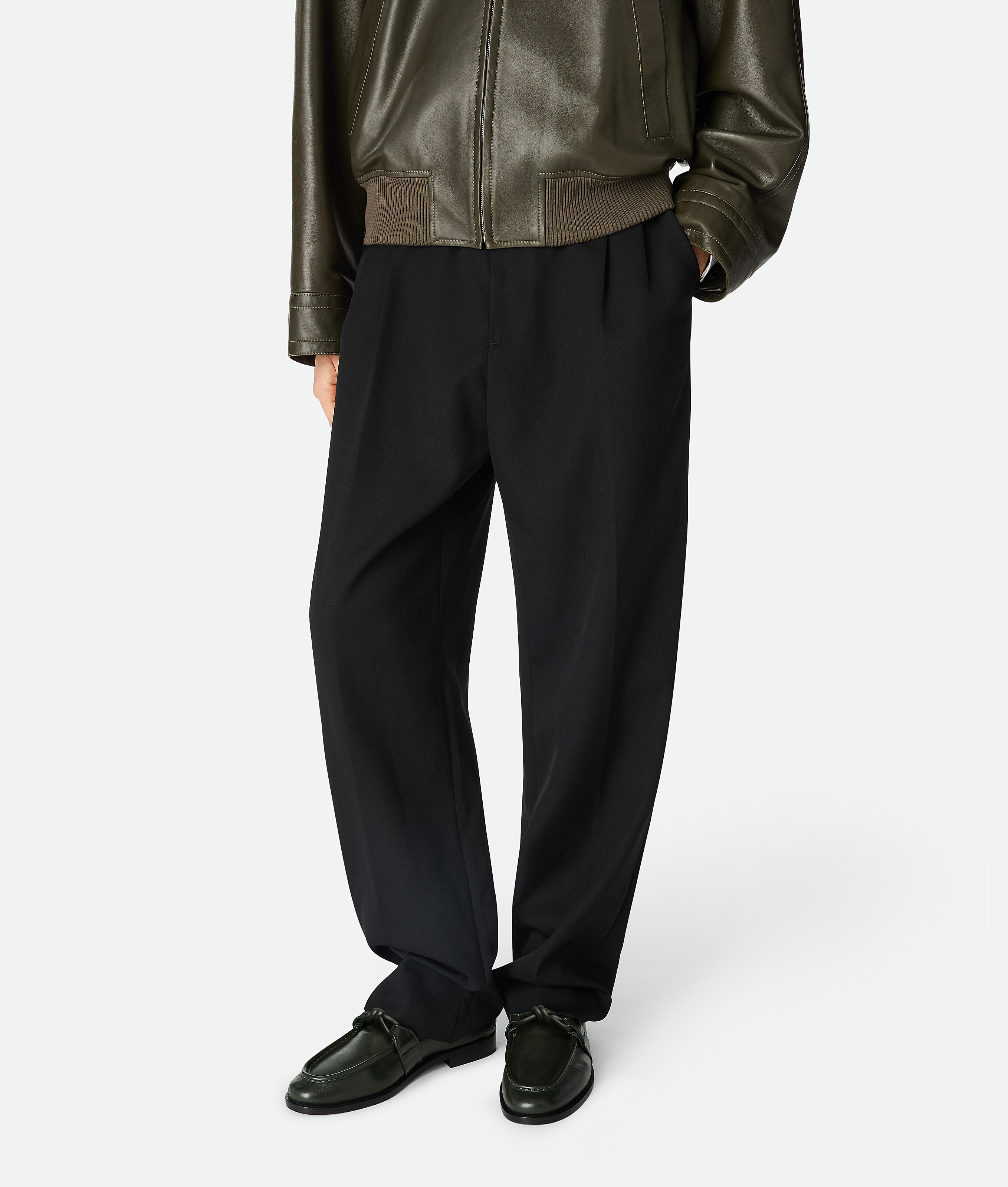 Bottega Veneta Astaire Loafer Shoes In Dark Green