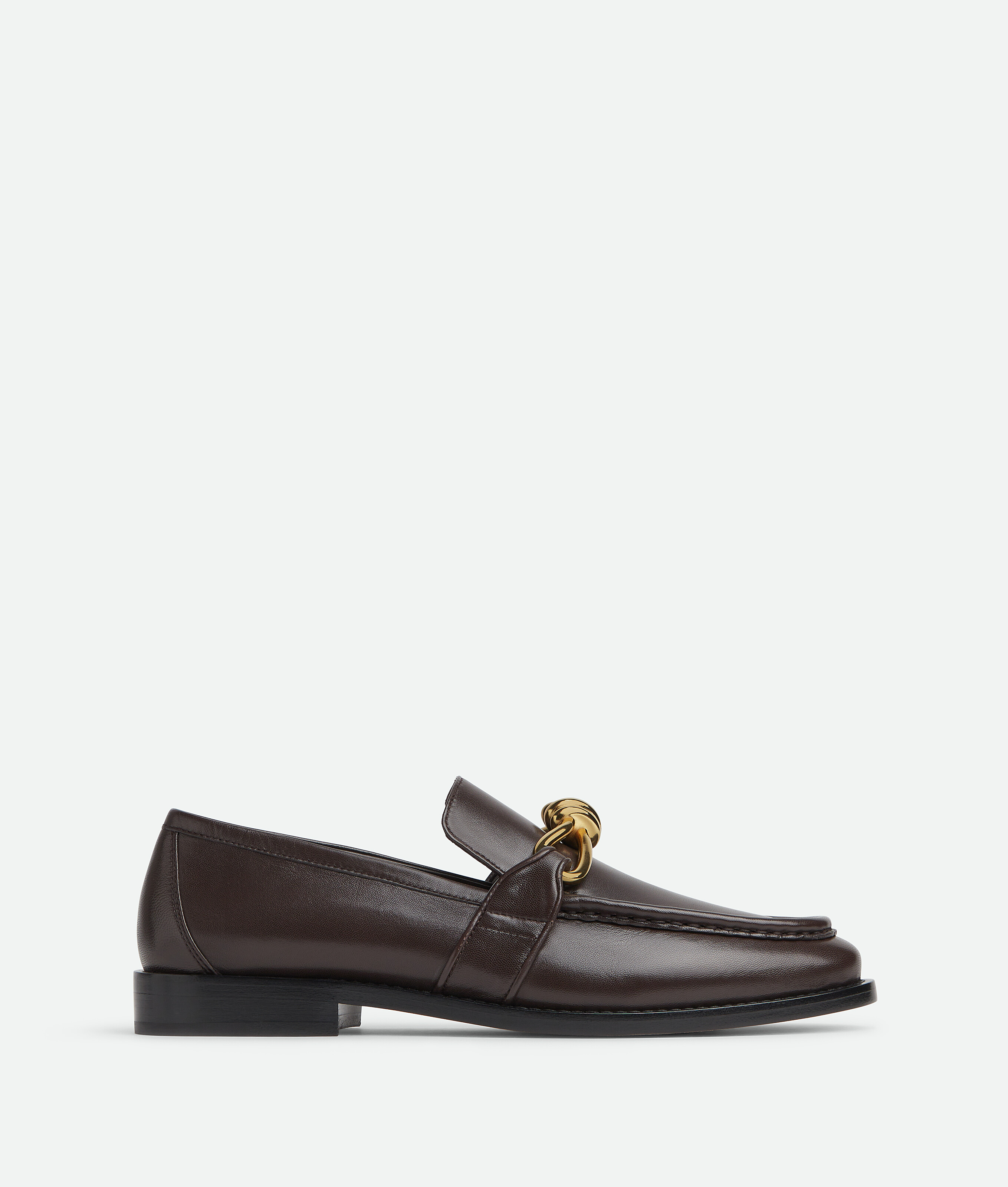 Bottega Veneta Astaire Metallic Knot Leather Loafers In Black