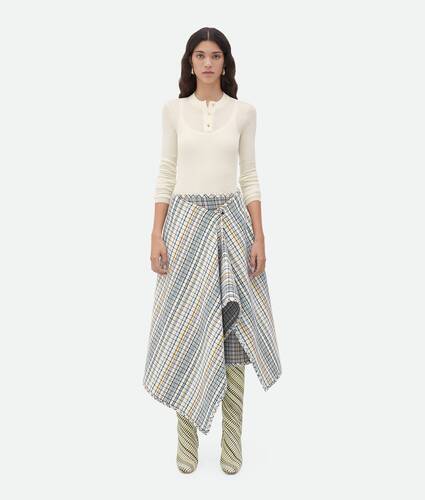 Display a large version of the product image 1 - Cotton Check Wrapped Skirt